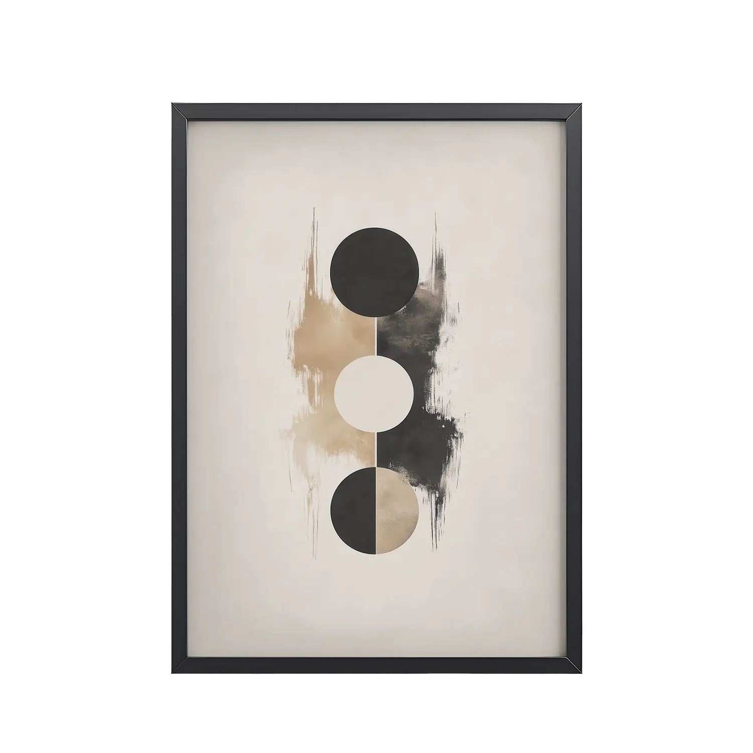 103Black_Frame_DINA4_Mockup_PSD_TransparentJapandi Balance Japandi Balance — Minimal Geometric Circles in Warm Neutrals Wall Art — Framed Poster