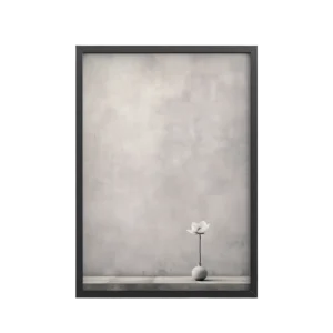 Lotus Minimalism — Single-Stem Vase Minimal Wall Decor — Framed Poster