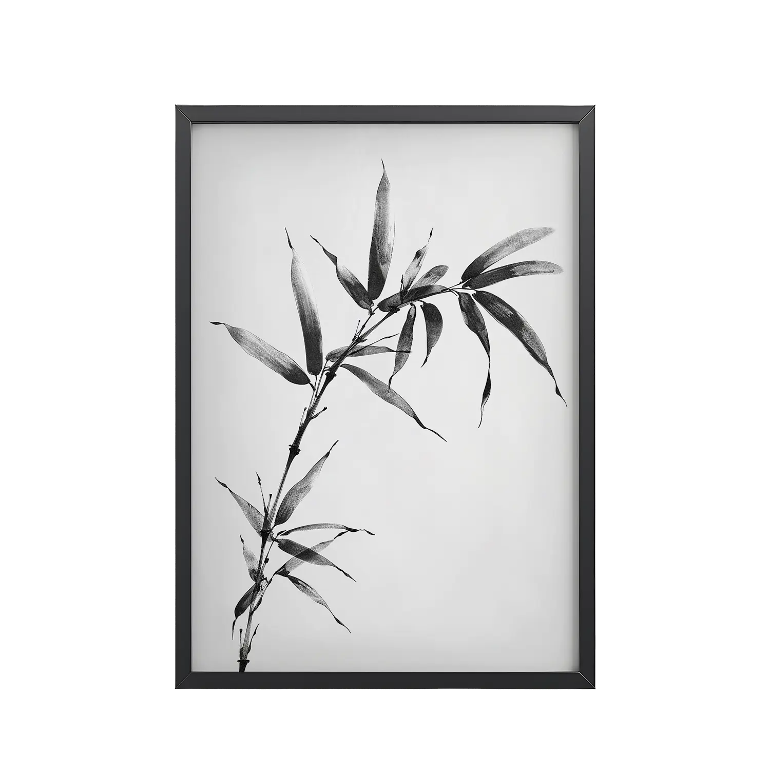 135Black_Frame_DINA4_Mockup_PSD_TransparentMinimalist Bamboo Minimalist Bamboo — Sumi-e Black Ink Wall Art — Framed Poster