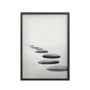 Path of Tranquility – Stepping Stones Minimal Zen Wall Art – Framed Poster