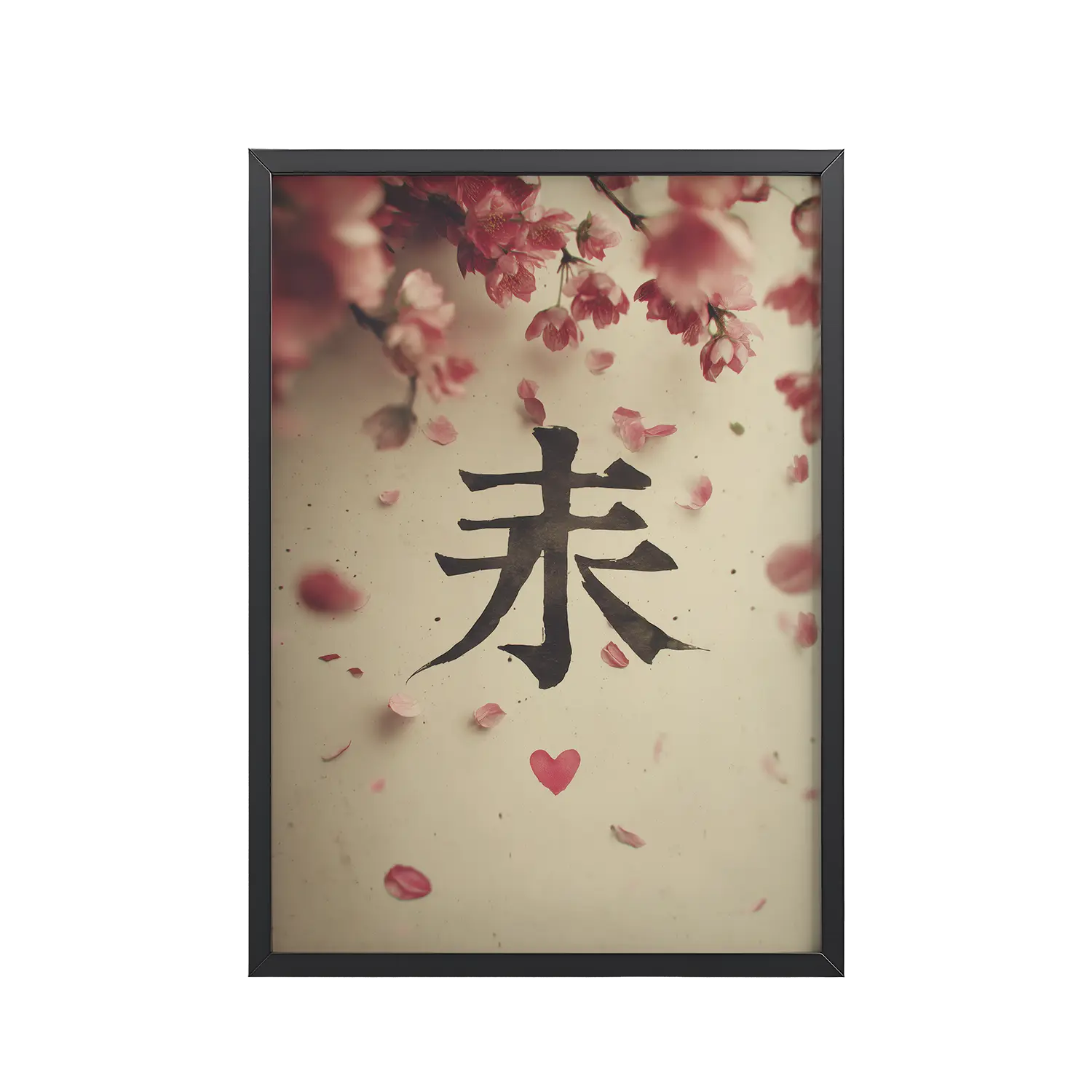 171Black_Frame_DINA4_Mockup_PSD_TransparentSakura Love – Calligraphy II Sakura Love — Cherry Blossom, Japanese Calligraphy Wall Decor — Framed Poster