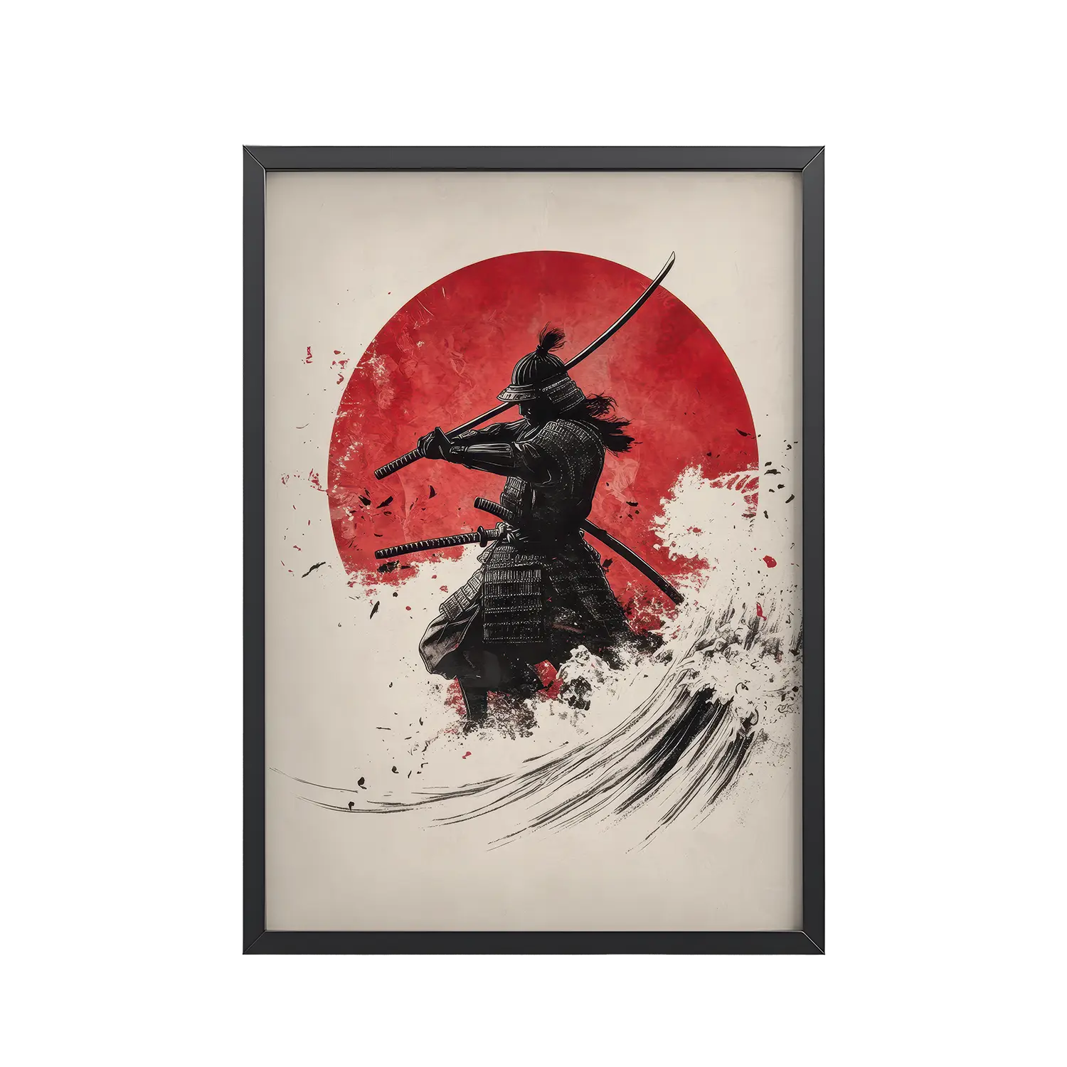 Silent Watch Samurai I – Minimalist Japandi Samurai Minimal Japanese Decor – Framed Poster