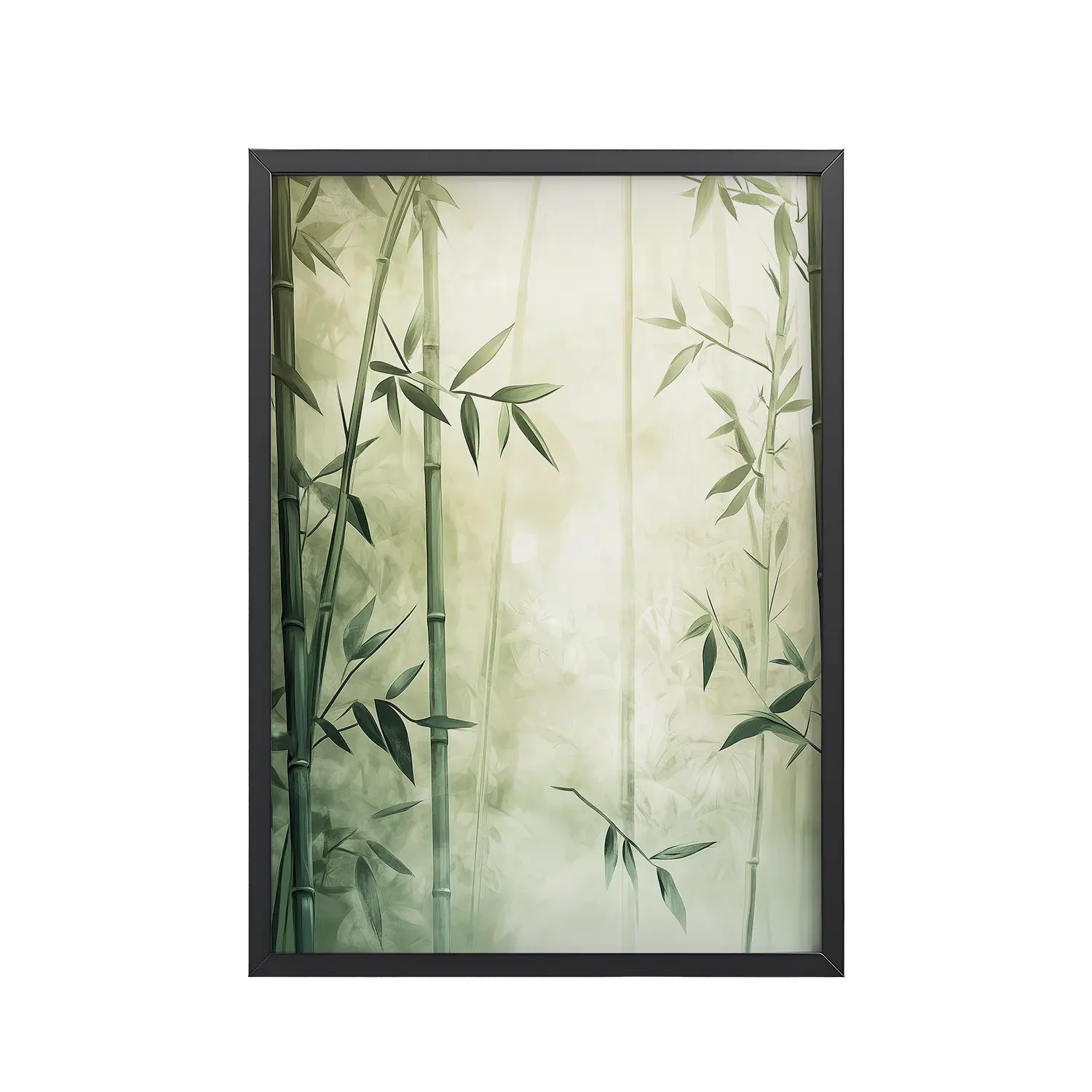 229Black_Frame_DINA4_Mockup_PSD_TransparentWhispering Bamboo Forest Whispering Bamboo Forest — Japandi Nature Botanical Wall Decor — Framed Poster