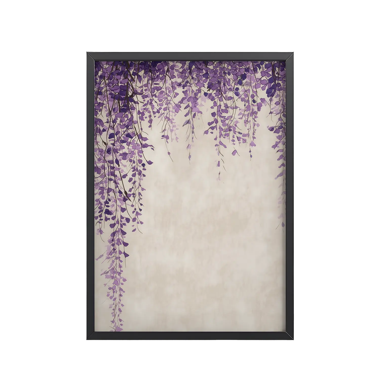 239Black_Frame_DINA4_Mockup_PSD_TransparentWisteria Cascade Wisteria Cascade — Japandi Hanging Floral Wall Decor — Framed Poster