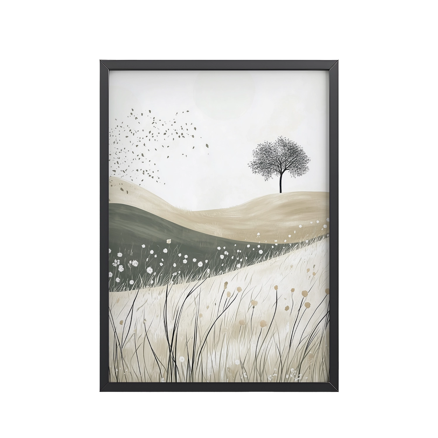 260Black_Frame_DINA4_Mockup_PSD_TransparentZen Still Horizons II Still Horizons — Neutral Minimalist Landscape Wall Art — Framed Poster
