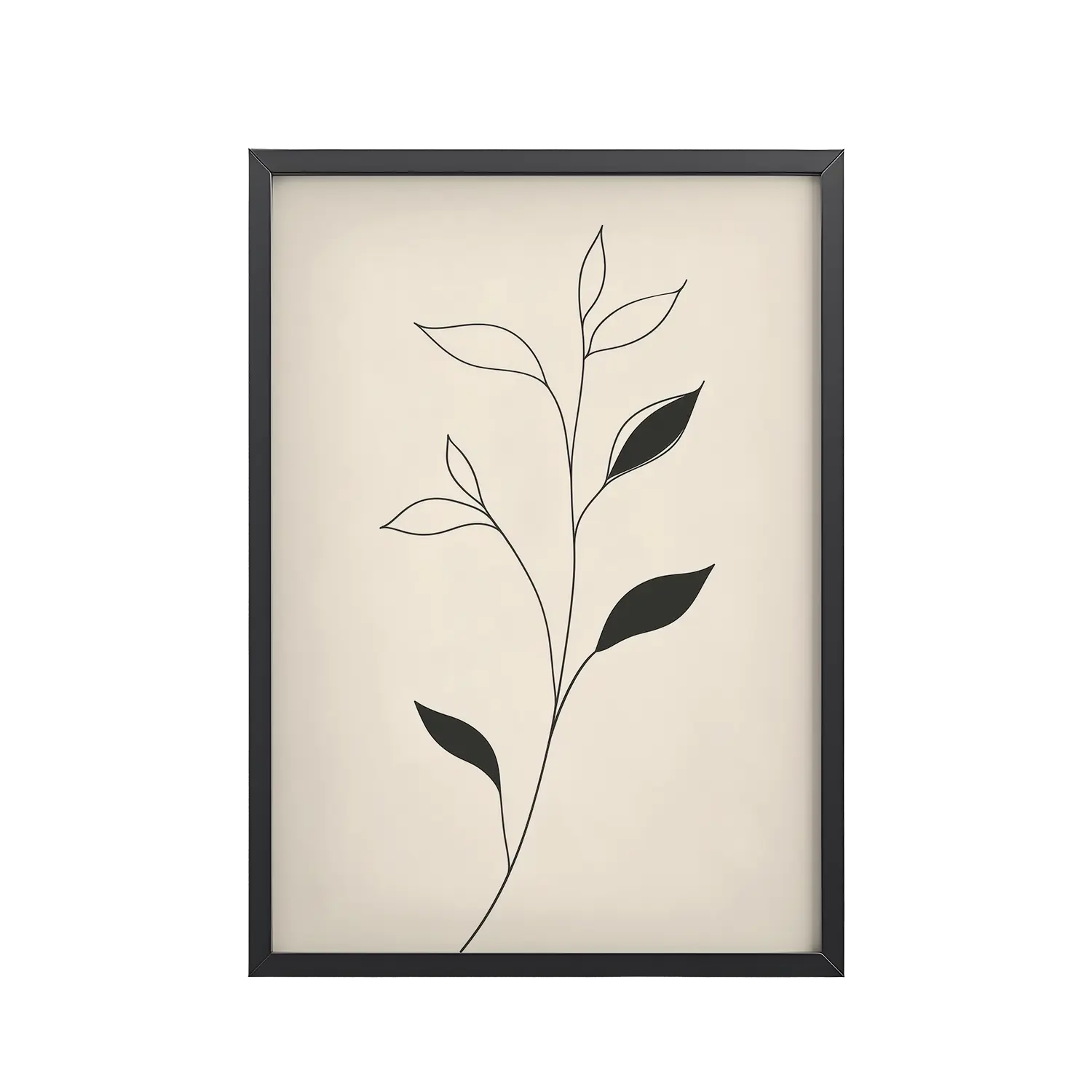 36Black_Frame_DINA4_Mockup_PSD_TransparentContrast in Nature Contrast in Nature — Minimalist Botanical Line Art — Framed Poster