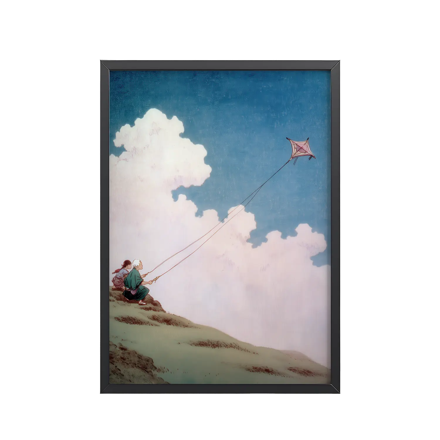 70Black_Frame_DINA4_Mockup_PSD_TransparentFlying Lessons in the Sky Ukiyo-e Flying Lessons in the Sky – Ukiyo-e Wall Art Print – Framed Poster