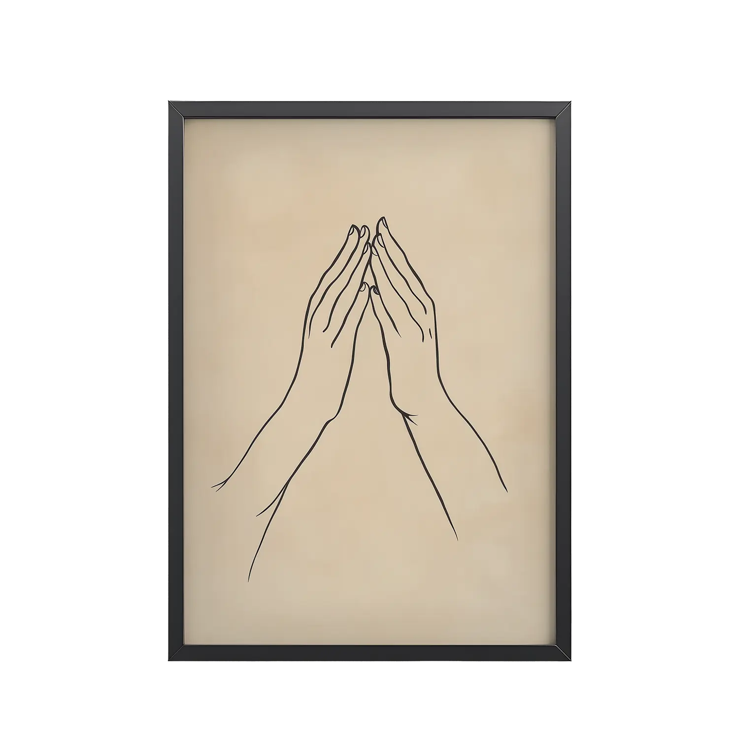 96Black_Frame_DINA4_Mockup_PSD_TransparentGyan Mudra Hands – Minimal Gesture Gyan Mudra Hands — Minimal Gesture Yoga Line Wall Decor — Framed Poster