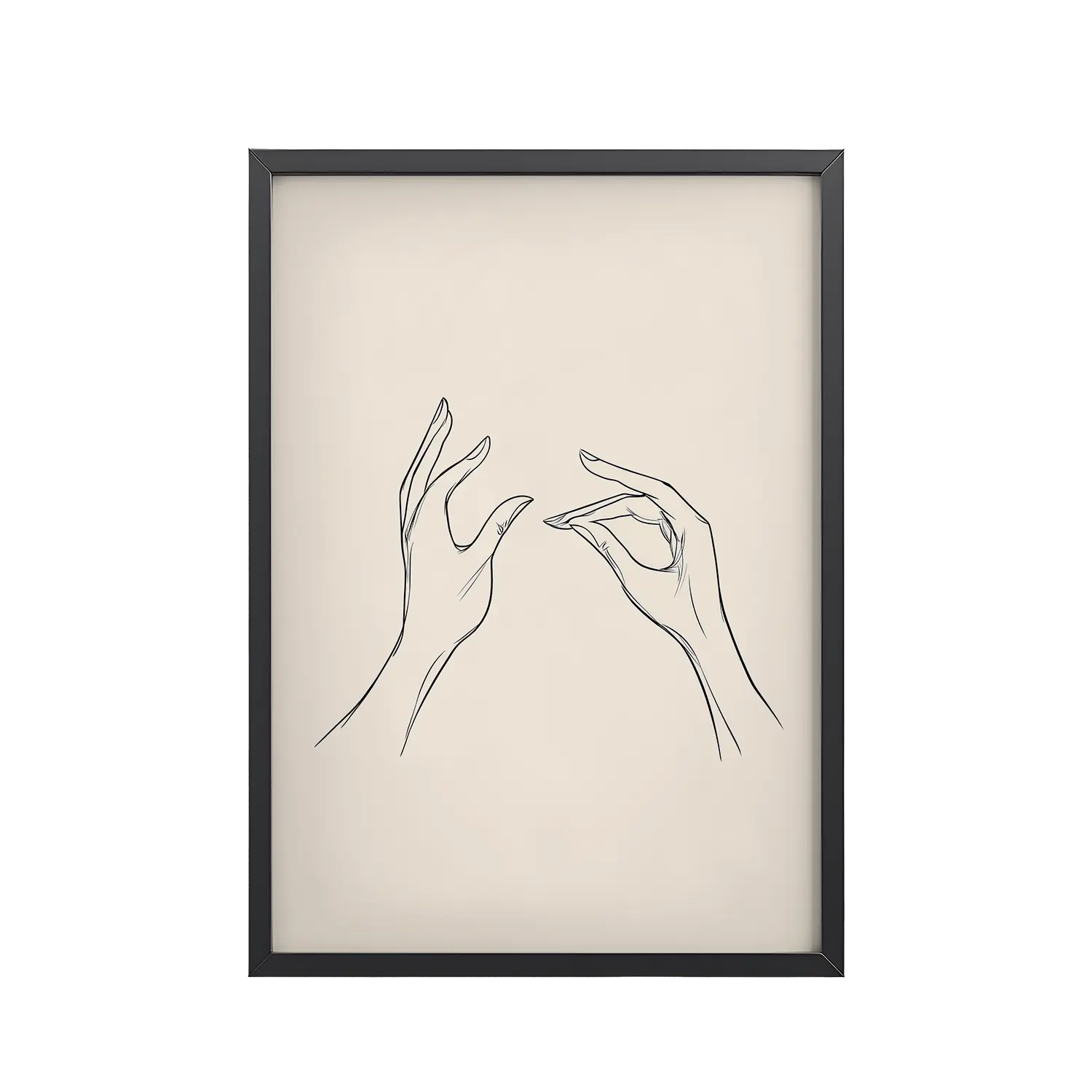 97Black_Frame_DINA4_Mockup_PSD_TransparentGyan Mudra Hands Gyan Mudra Hands — Minimal Line Wall Art — Framed Poster