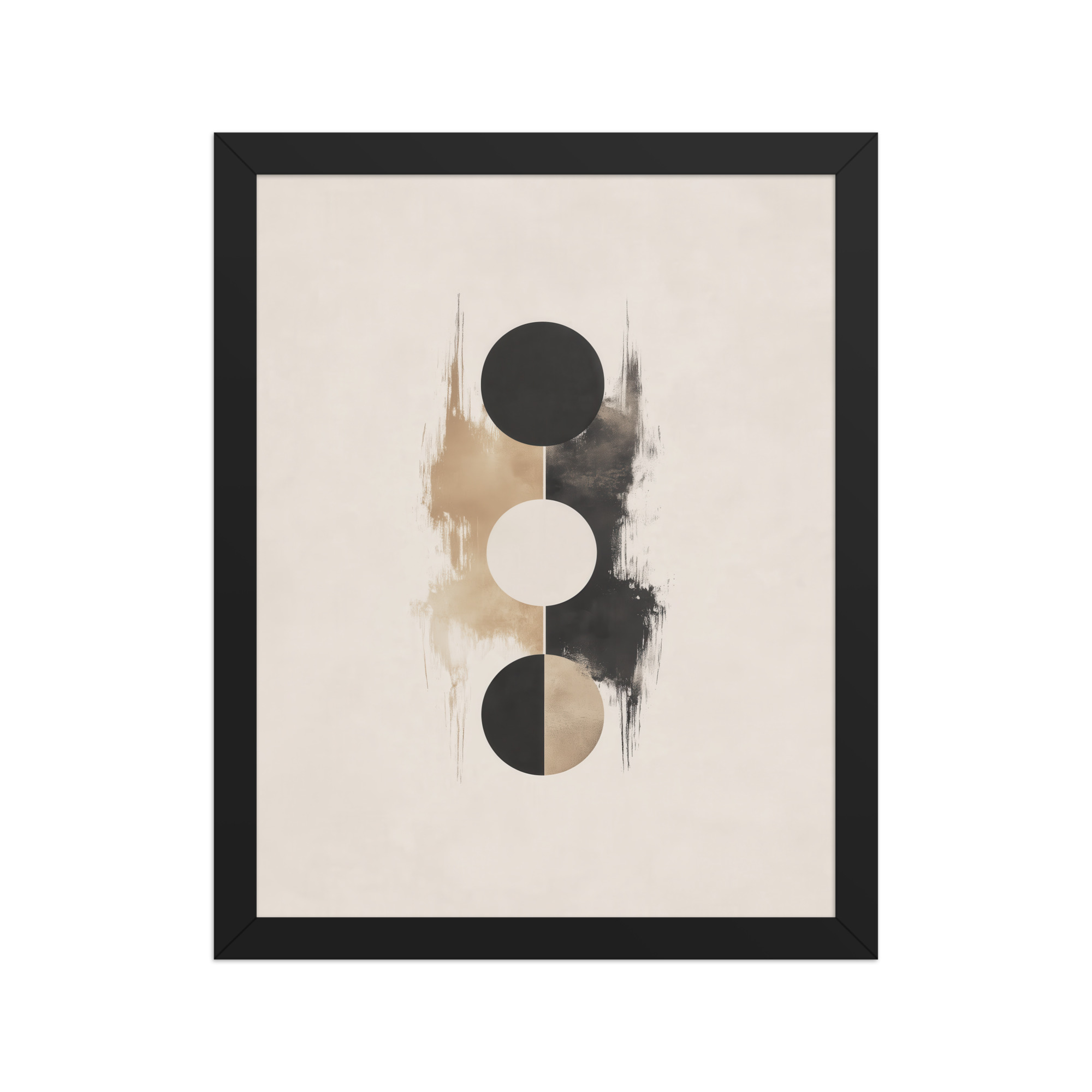 enhanced-matte-paper-framed-poster-in-black-11x14-front-68f896b825f41.jpg Japandi Balance — Minimal Geometric Circles in Warm Neutrals Wall Art — Framed Poster - Image 3
