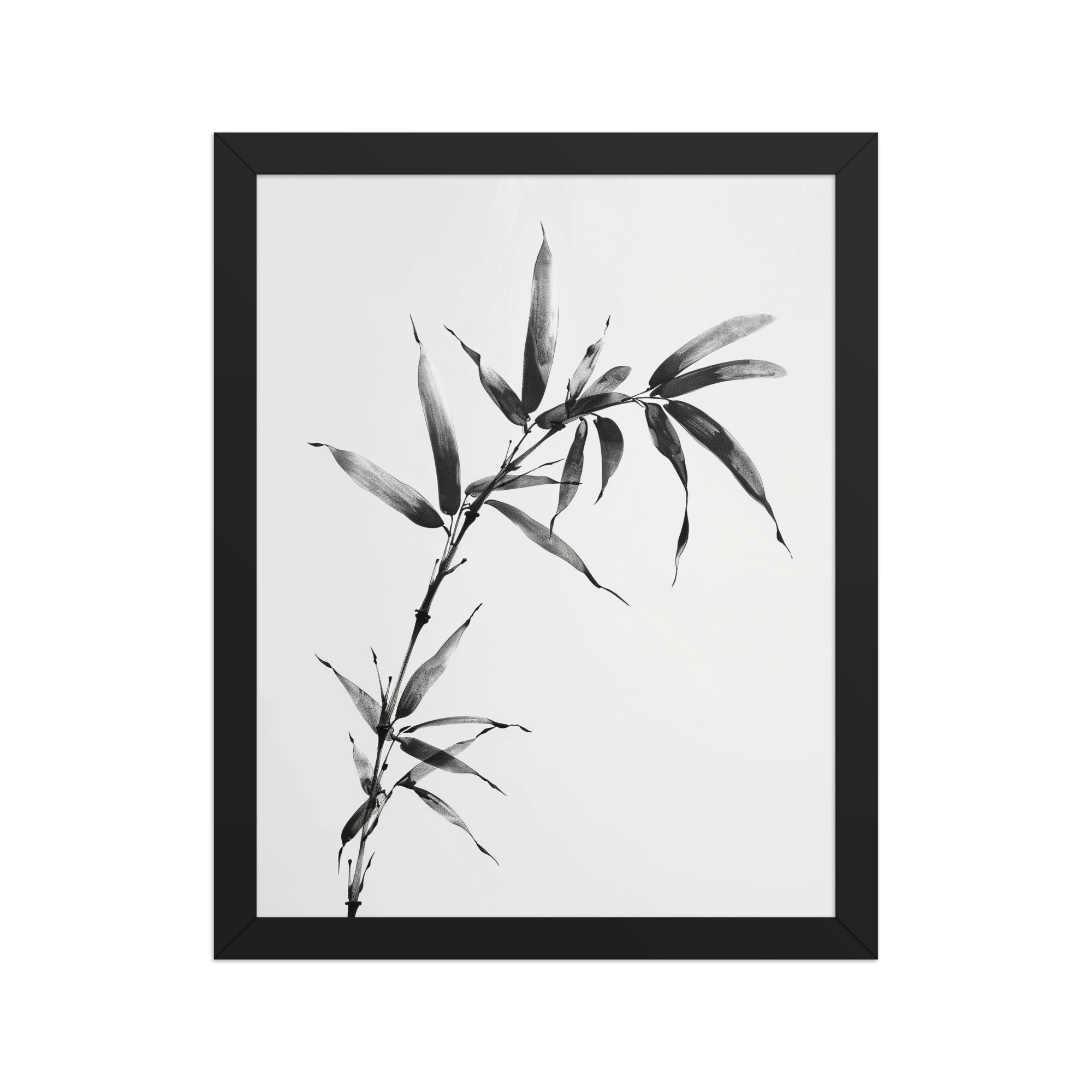 enhanced-matte-paper-framed-poster-in-black-11x14-front-68f921a998f8f.jpg Minimalist Bamboo — Sumi-e Black Ink Wall Art — Framed Poster - Image 3