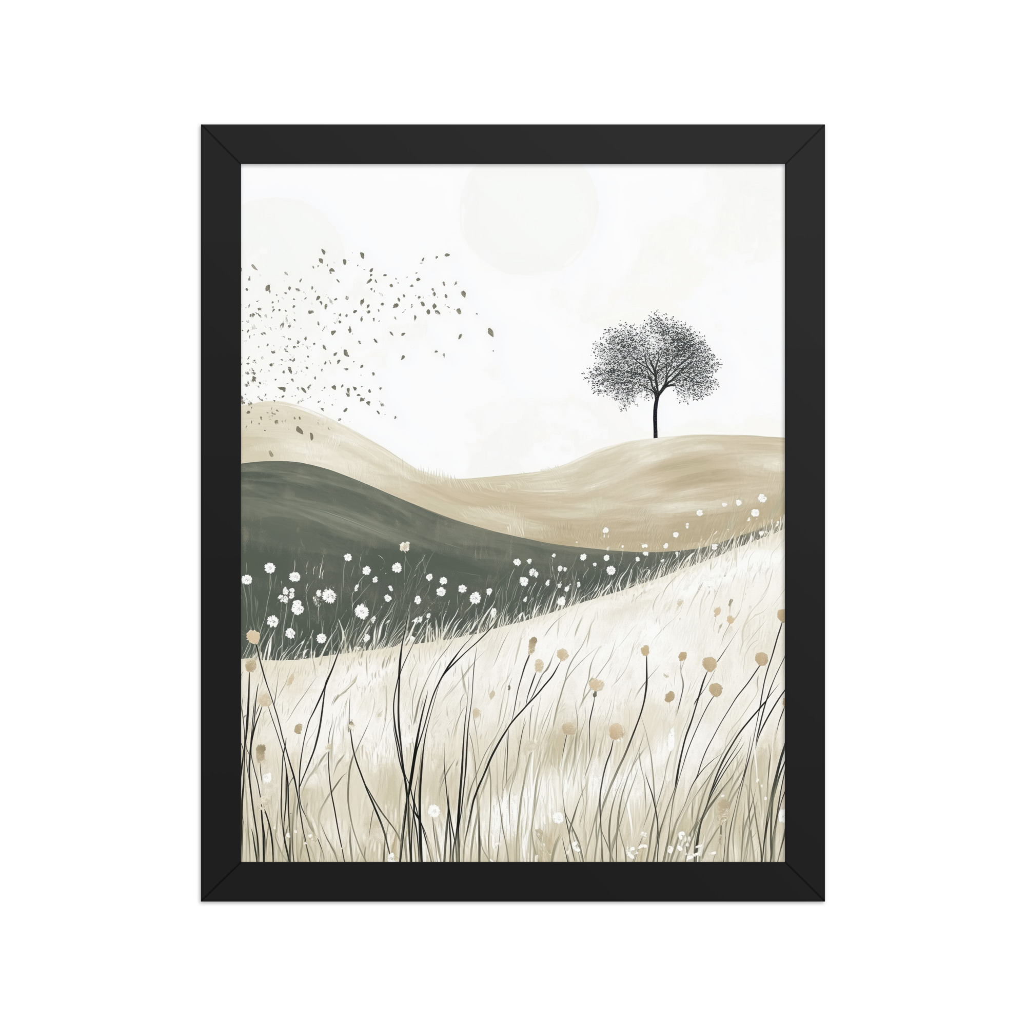 enhanced-matte-paper-framed-poster-in-black-11x14-front-68f9236188aa0.jpg Still Horizons — Neutral Minimalist Landscape Wall Art — Framed Poster - Image 2