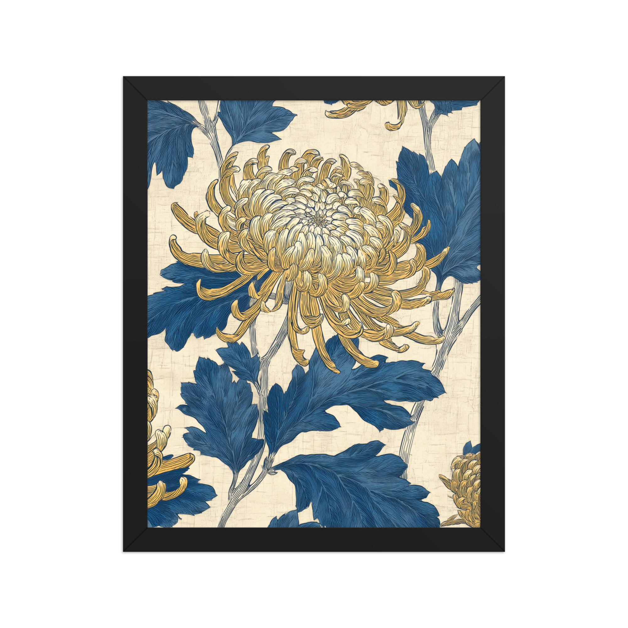 enhanced-matte-paper-framed-poster-in-black-11x14-front-68f9c2d9148a3.jpg Chrysanthemum Pattern — Botanical Wall Art — Framed Poster - Image 3