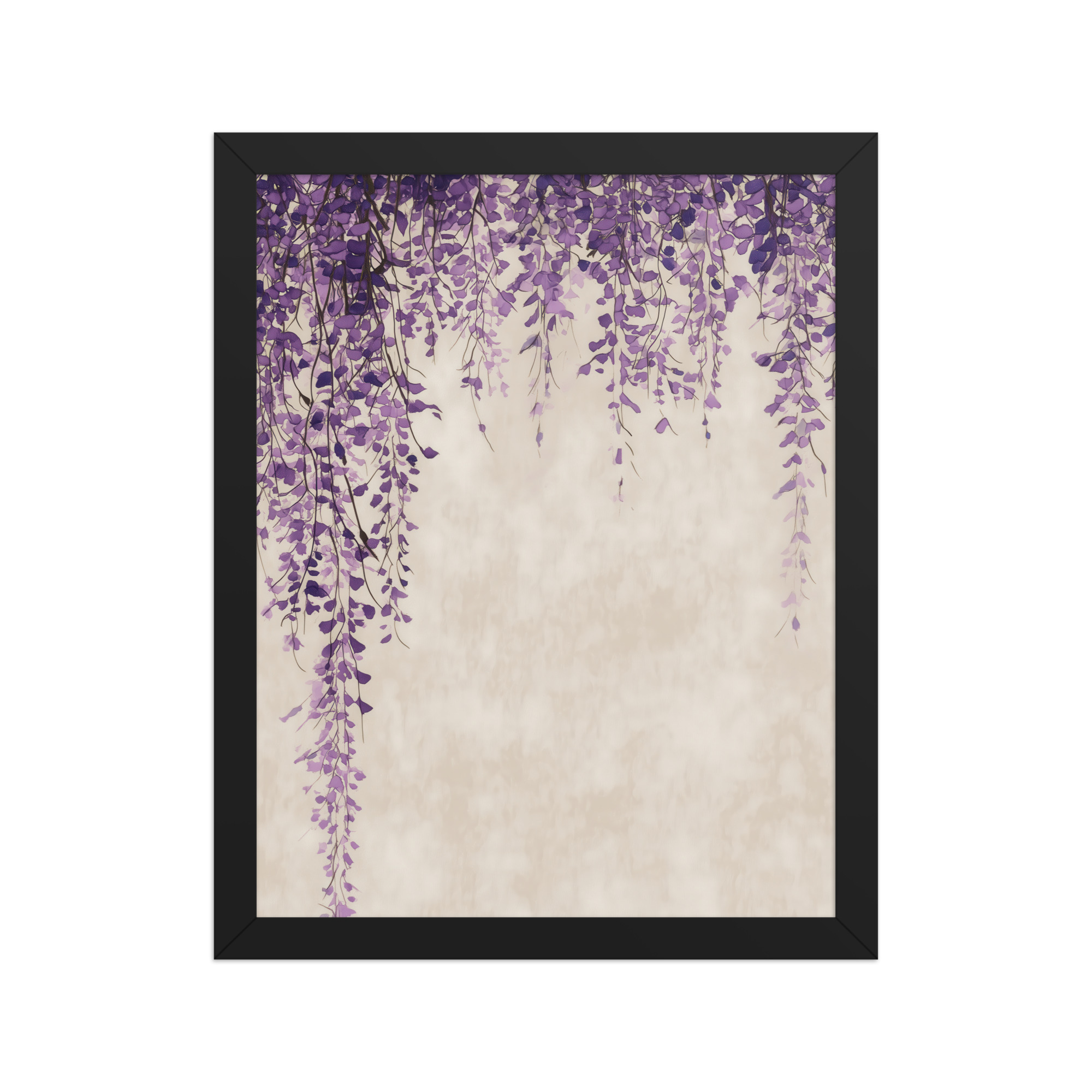 enhanced-matte-paper-framed-poster-in-black-11x14-front-68f9c30dba131.jpg Wisteria Cascade — Japandi Hanging Floral Wall Decor — Framed Poster - Image 2