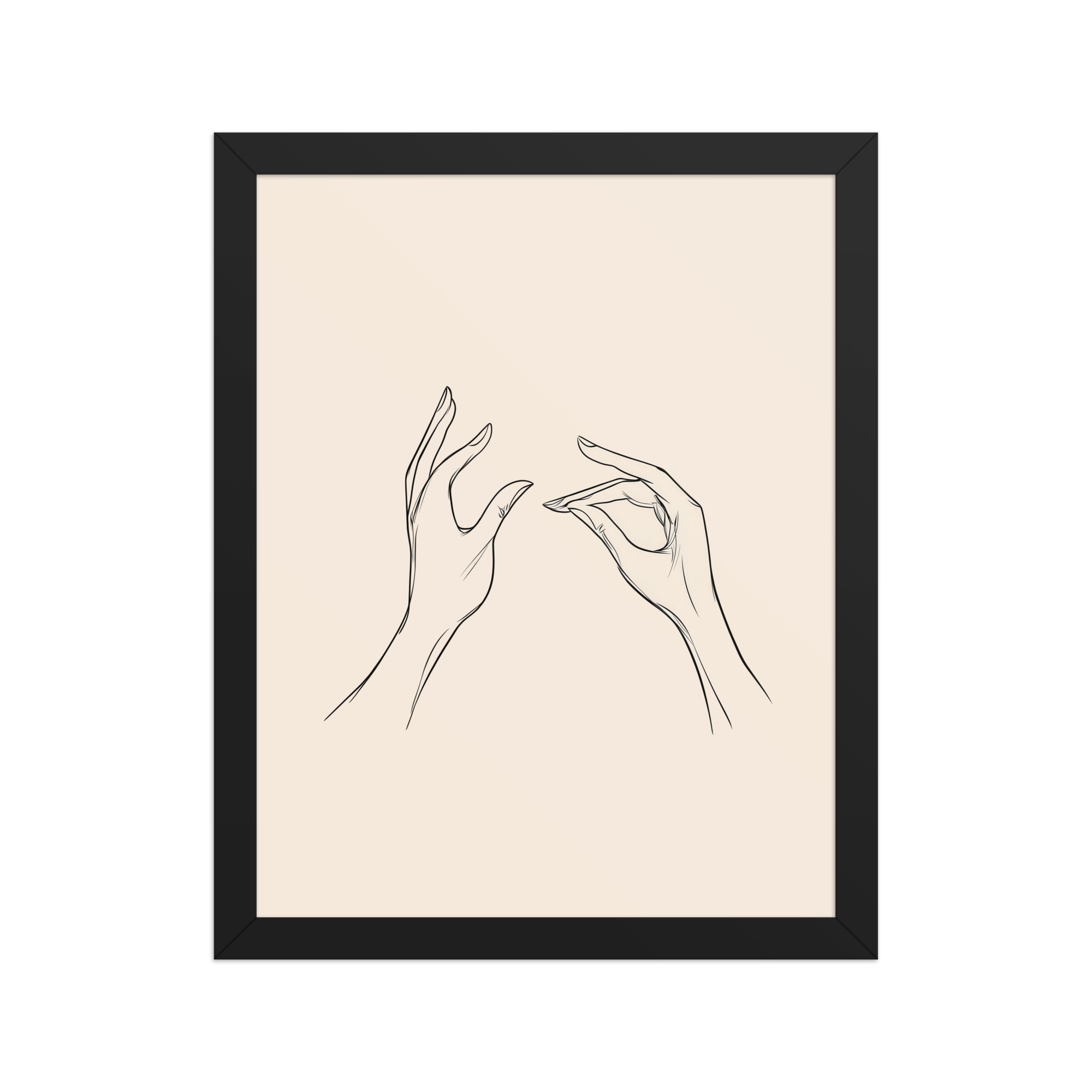enhanced-matte-paper-framed-poster-in-black-11x14-front-68f9c51ae3976.jpg Gyan Mudra Hands — Minimal Line Wall Art — Framed Poster - Image 3