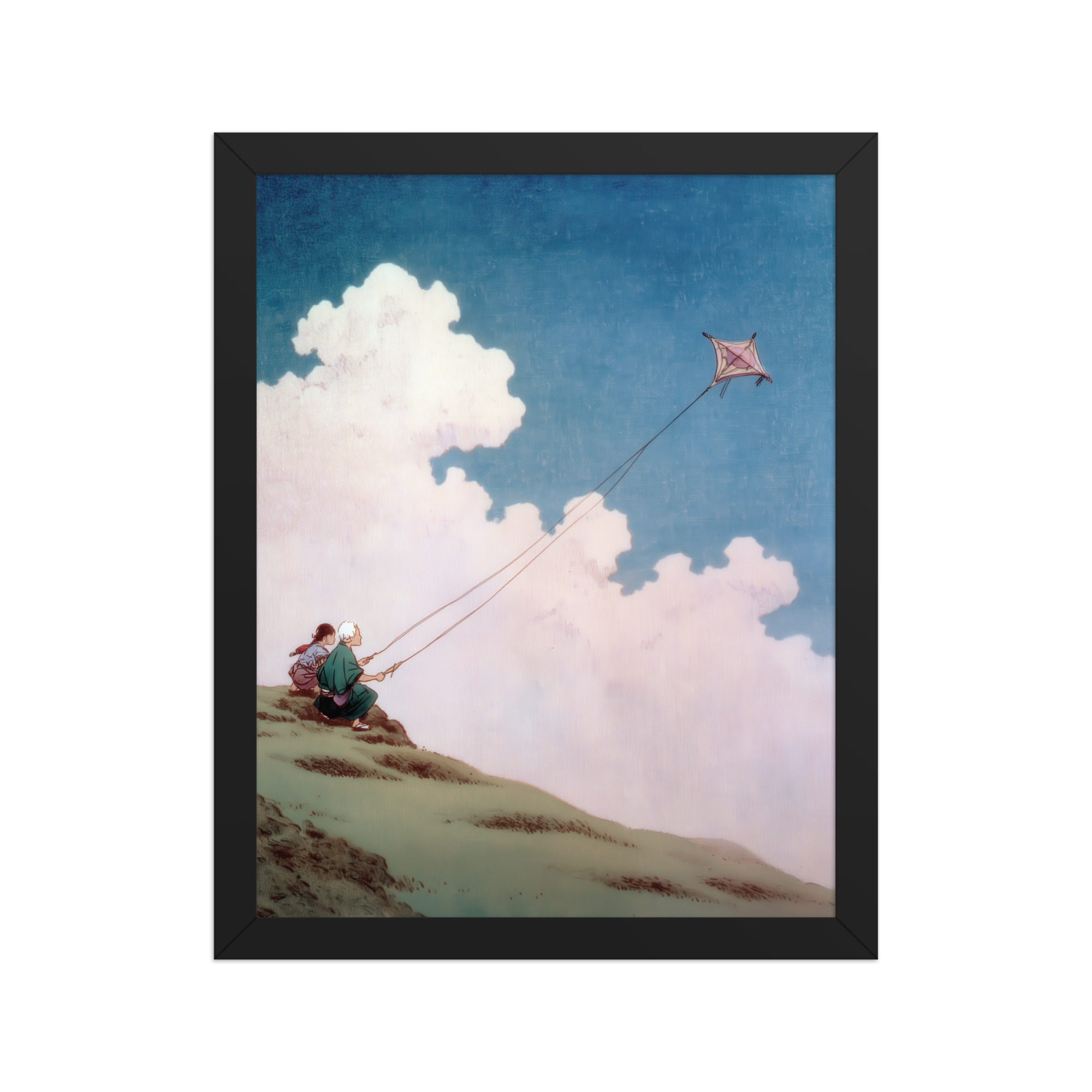 enhanced-matte-paper-framed-poster-in-black-11x14-front-68f9f68a51cb2.jpg Flying Lessons in the Sky – Ukiyo-e Wall Art Print – Framed Poster - Image 3