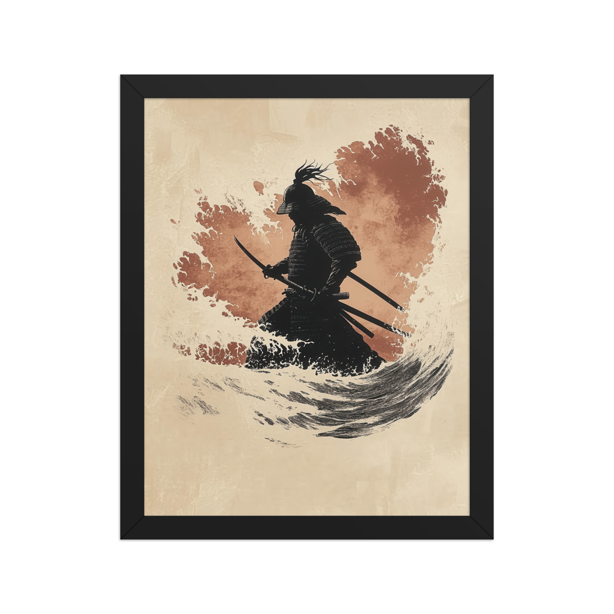 enhanced-matte-paper-framed-poster-in-black-11x14-front-68fa209d453d7.jpg Crimson Guard – Samurai Against The Rising Spray Wall Decor – Framed Poster - Image 2