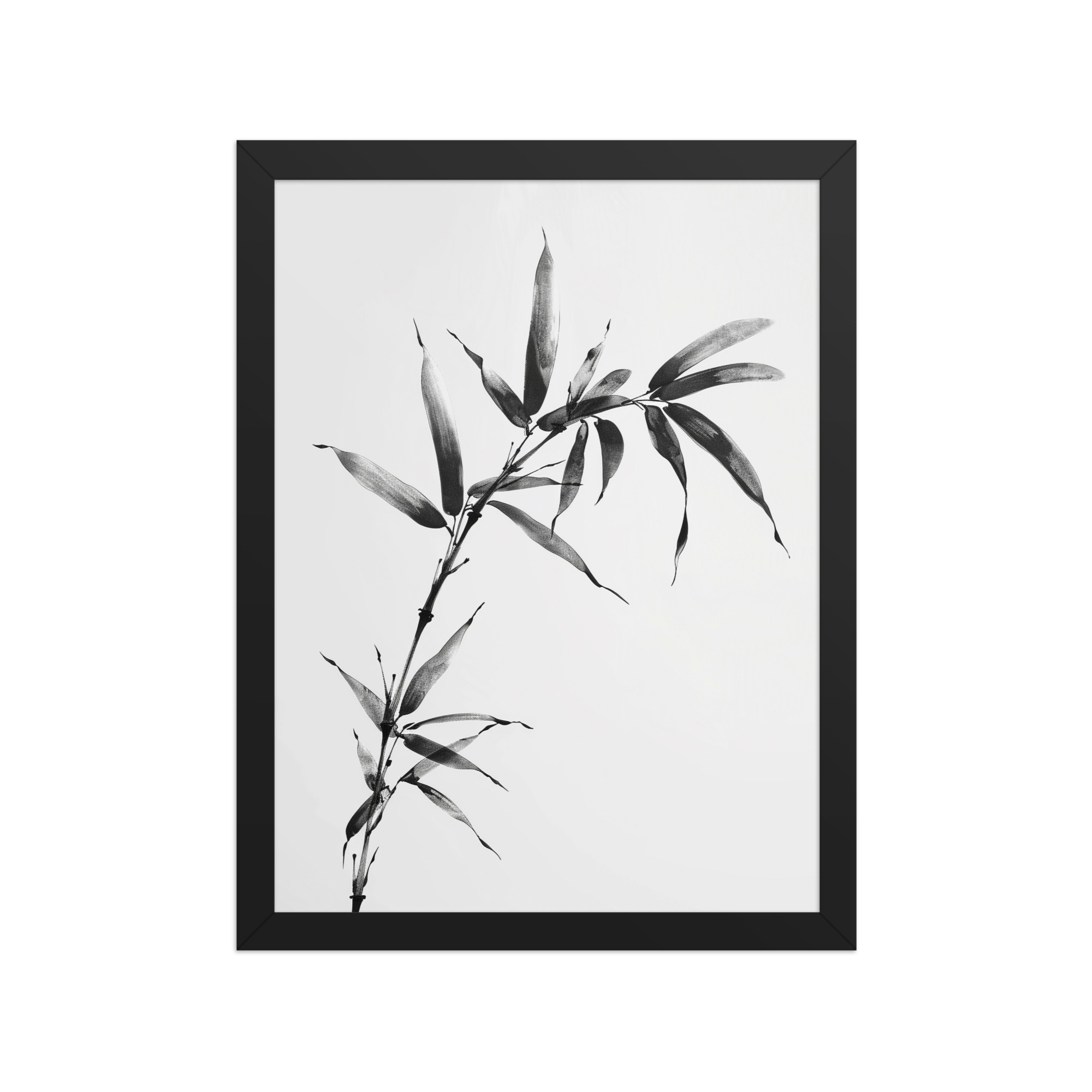 enhanced-matte-paper-framed-poster-in-black-12x16-front-68f921a99902e.jpg Minimalist Bamboo — Sumi-e Black Ink Wall Art — Framed Poster - Image 4