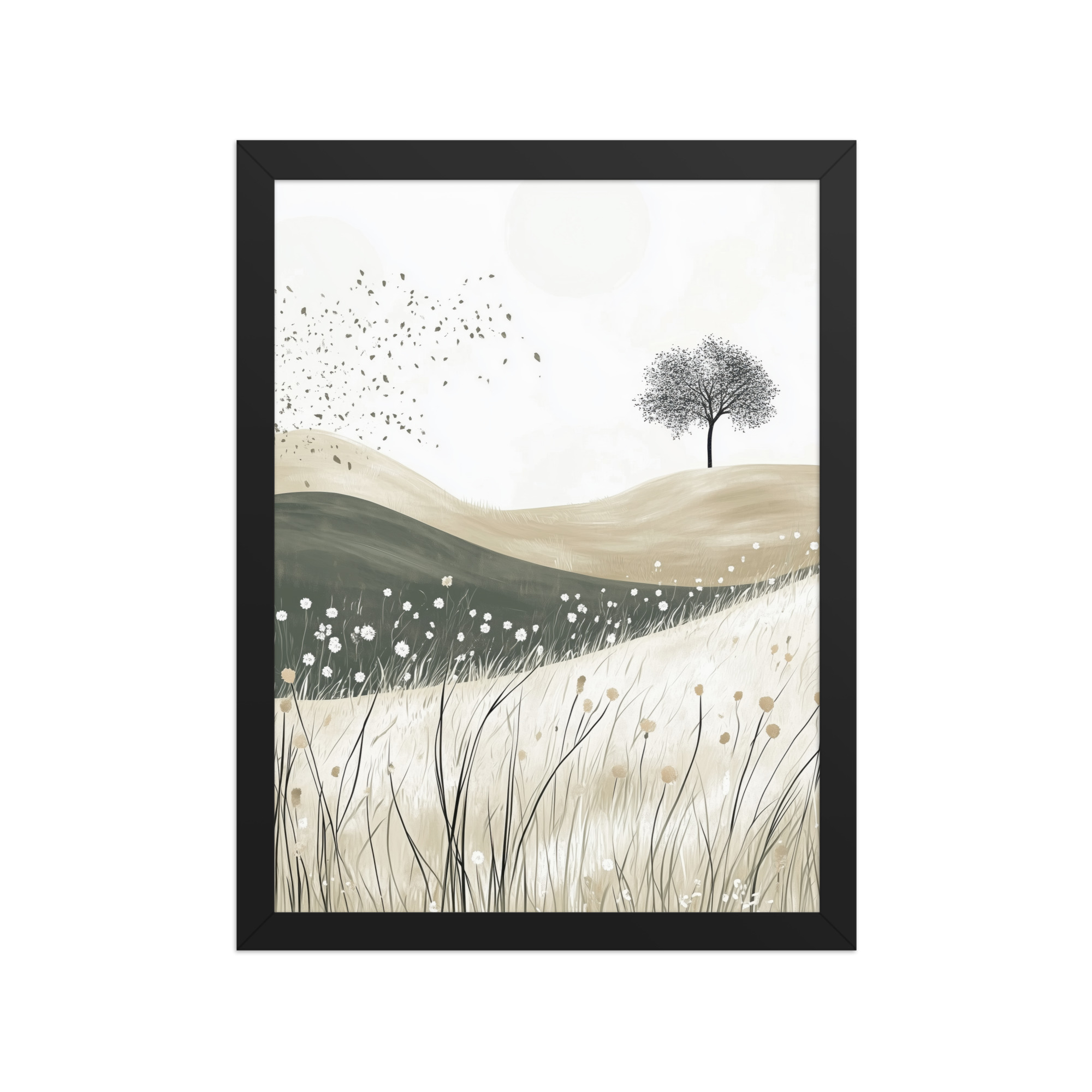 enhanced-matte-paper-framed-poster-in-black-12x16-front-68f9236188b4a.jpg Still Horizons — Neutral Minimalist Landscape Wall Art — Framed Poster - Image 3