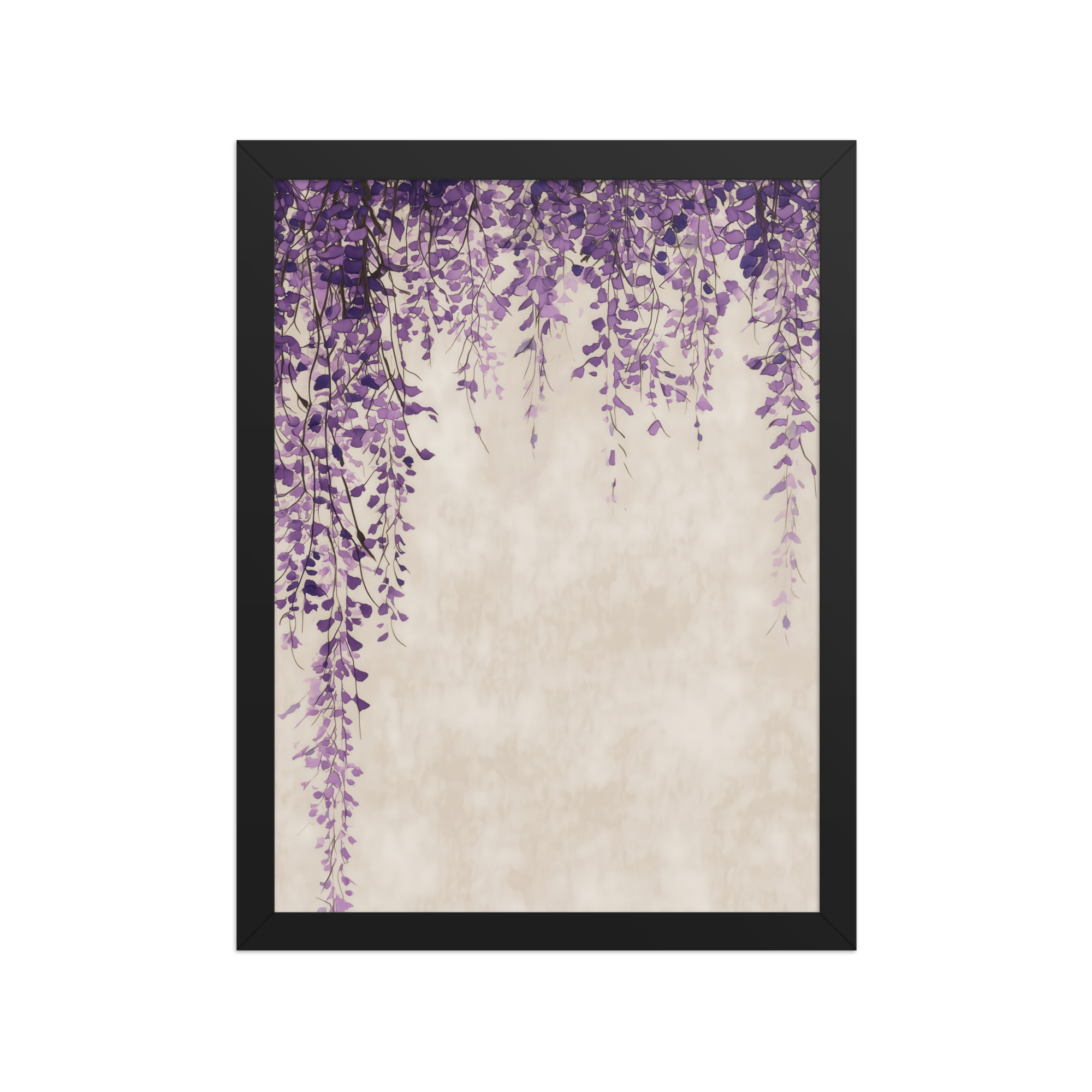 enhanced-matte-paper-framed-poster-in-black-12x16-front-68f9c30dba1d4.jpg Wisteria Cascade — Japandi Hanging Floral Wall Decor — Framed Poster - Image 3