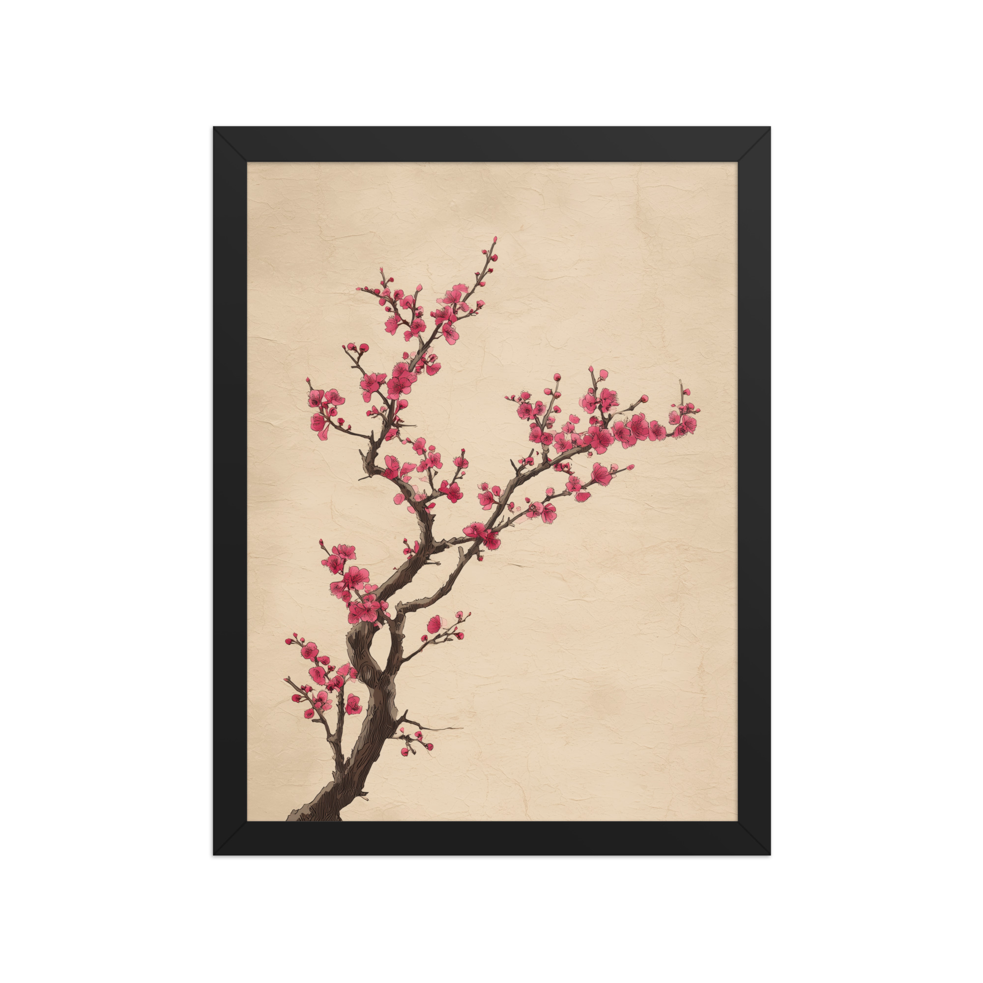 enhanced-matte-paper-framed-poster-in-black-12x16-front-68f9c4a5c532d.jpg Plum Blossom Branch — Japanese Ink Illustration Wall Decor — Framed Poster - Image 4