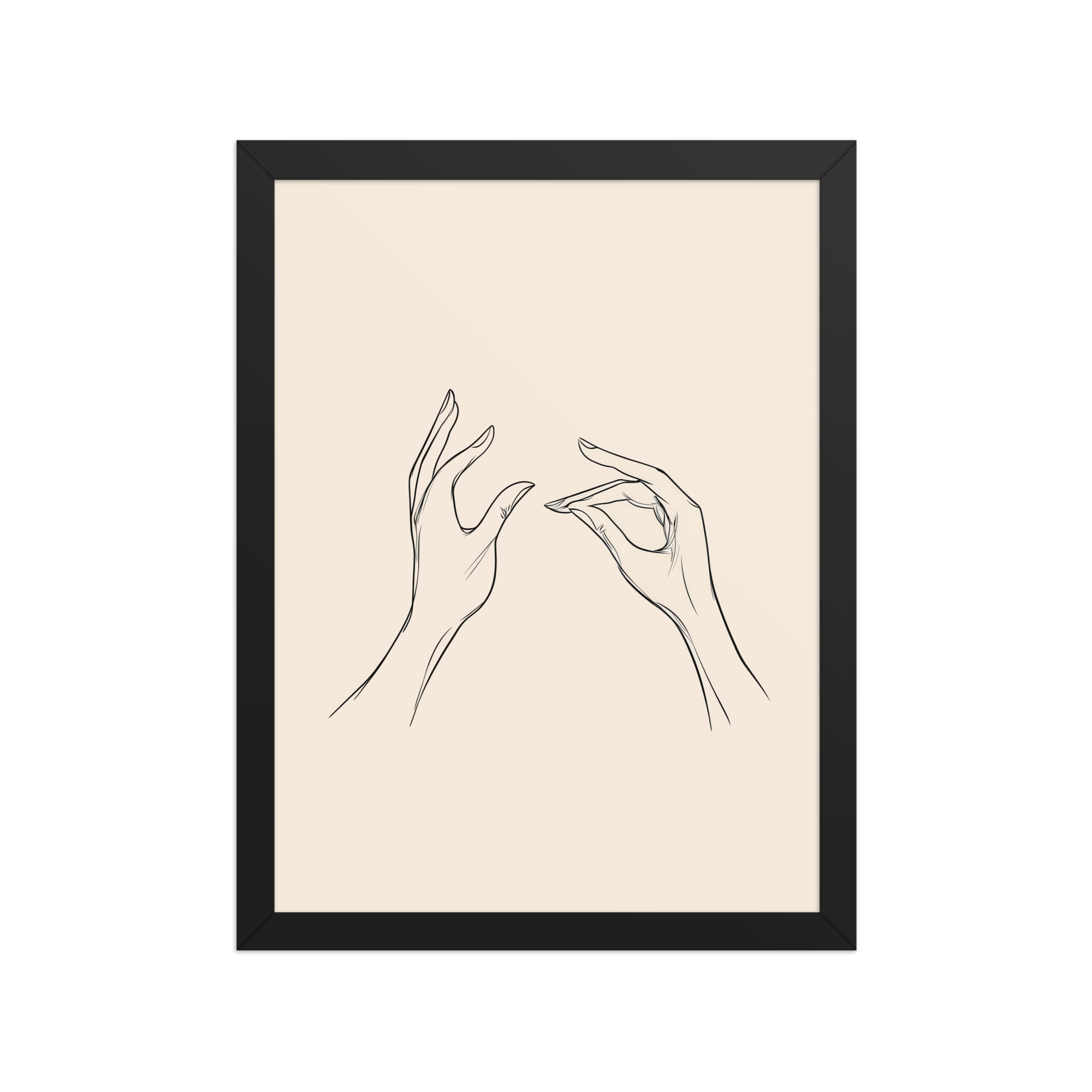 enhanced-matte-paper-framed-poster-in-black-12x16-front-68f9c51ae3a0e.jpg Gyan Mudra Hands — Minimal Line Wall Art — Framed Poster - Image 4