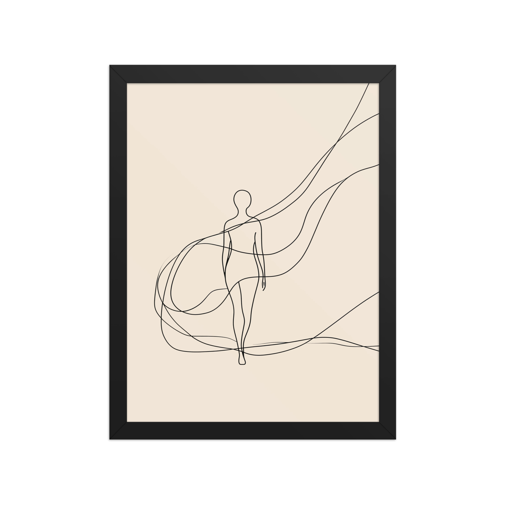 enhanced-matte-paper-framed-poster-in-black-12x16-front-68f9c6918a593.jpg Graceful Flow — Minimalist Single-Line Figure Wall Art — Framed Poster - Image 2
