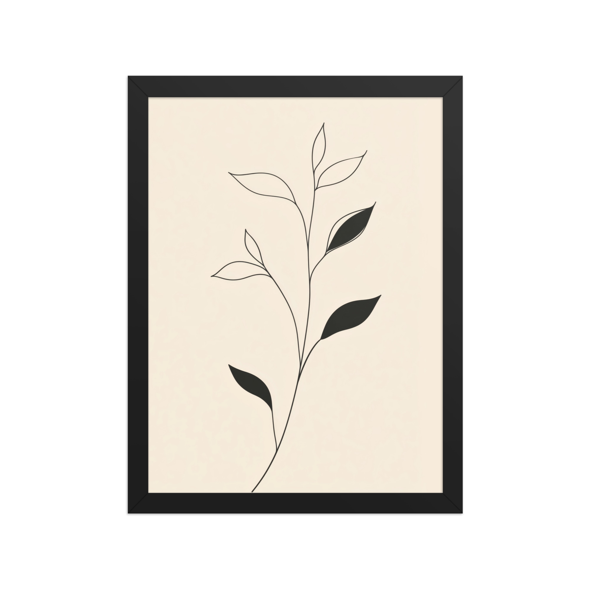 enhanced-matte-paper-framed-poster-in-black-12x16-front-68f9c6992b21f.jpg Contrast in Nature — Minimalist Botanical Line Art — Framed Poster - Image 3