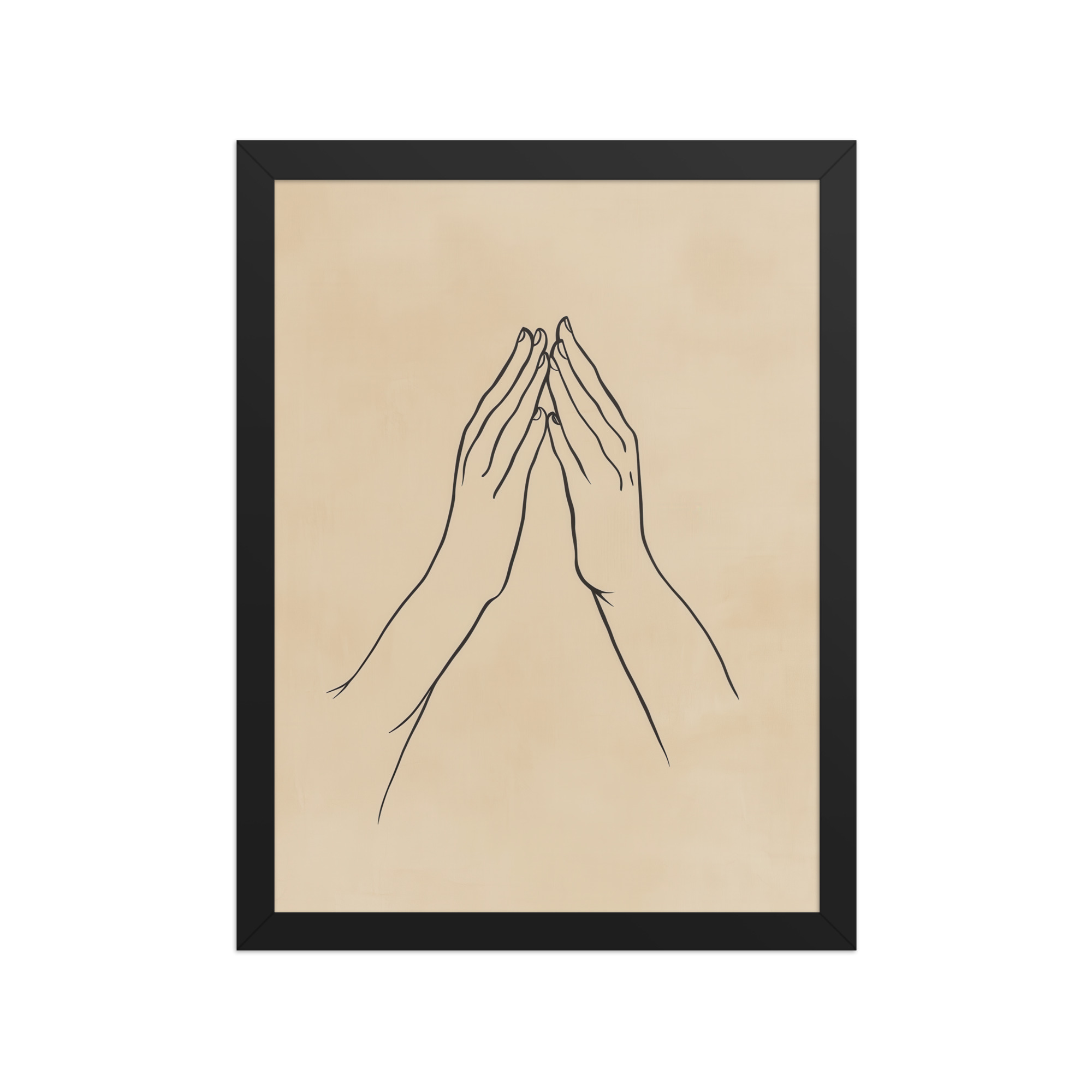 enhanced-matte-paper-framed-poster-in-black-12x16-front-68f9c77c71ab7.jpg Gyan Mudra Hands — Minimal Gesture Yoga Line Wall Decor — Framed Poster - Image 3