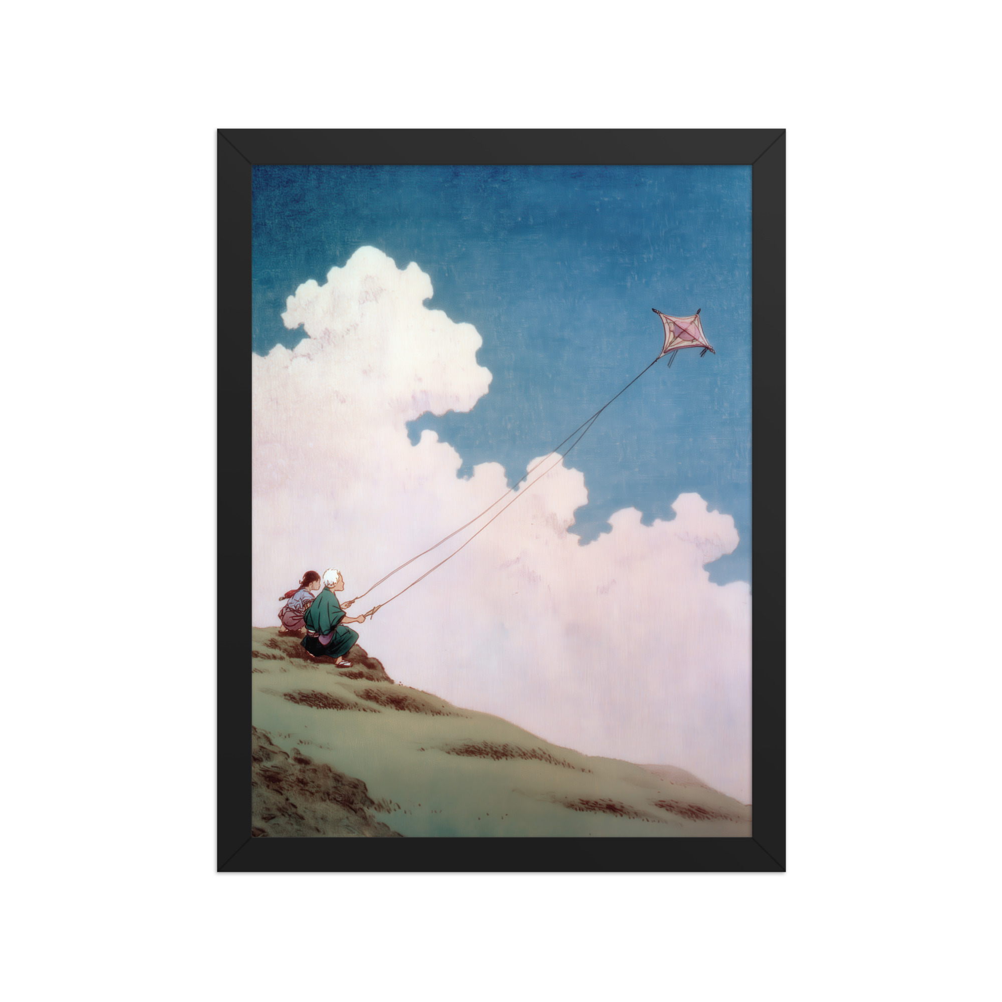 enhanced-matte-paper-framed-poster-in-black-12x16-front-68f9f68a51dc9.jpg Flying Lessons in the Sky – Ukiyo-e Wall Art Print – Framed Poster - Image 4