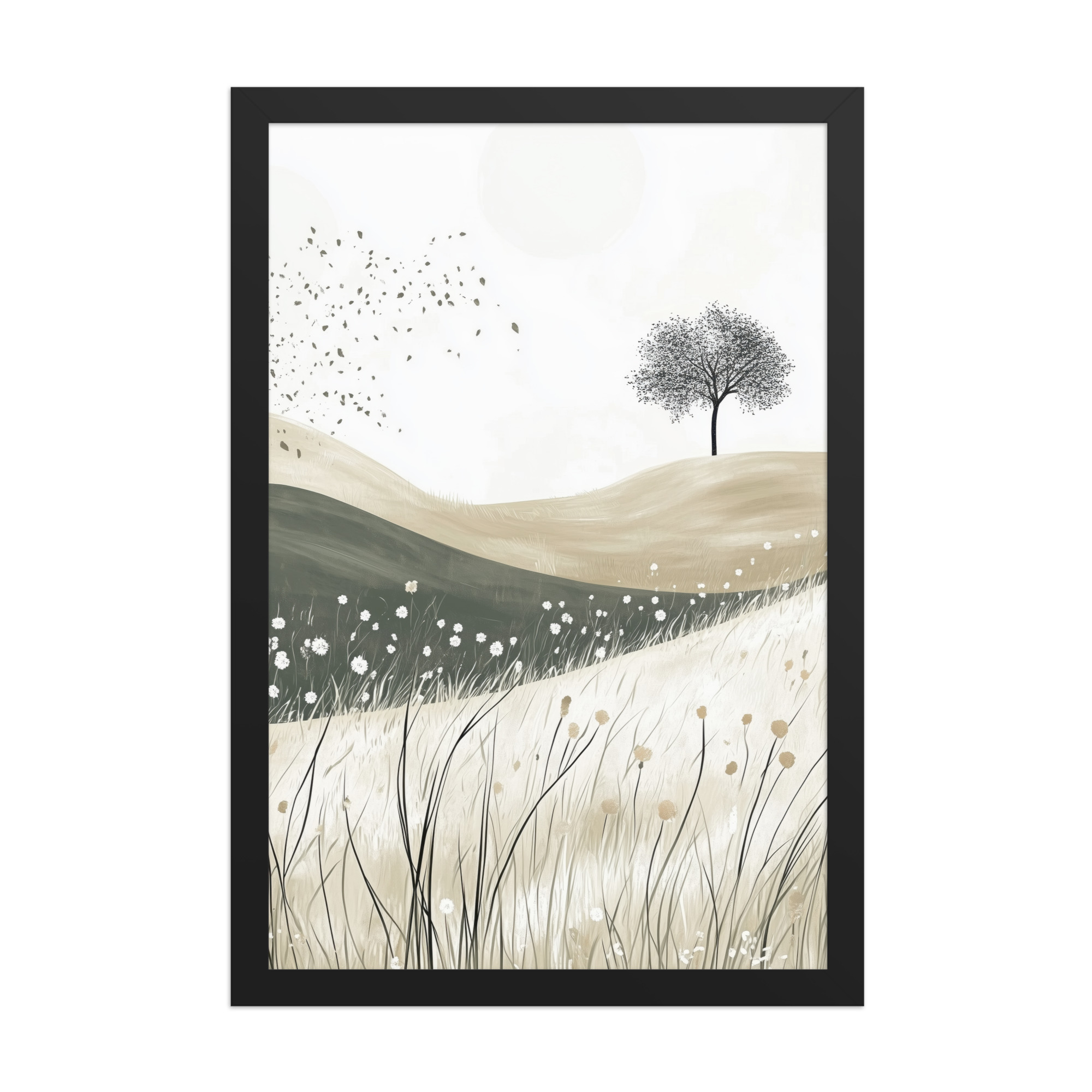 enhanced-matte-paper-framed-poster-in-black-12x18-front-68f9236188be2.jpg Still Horizons — Neutral Minimalist Landscape Wall Art — Framed Poster - Image 4