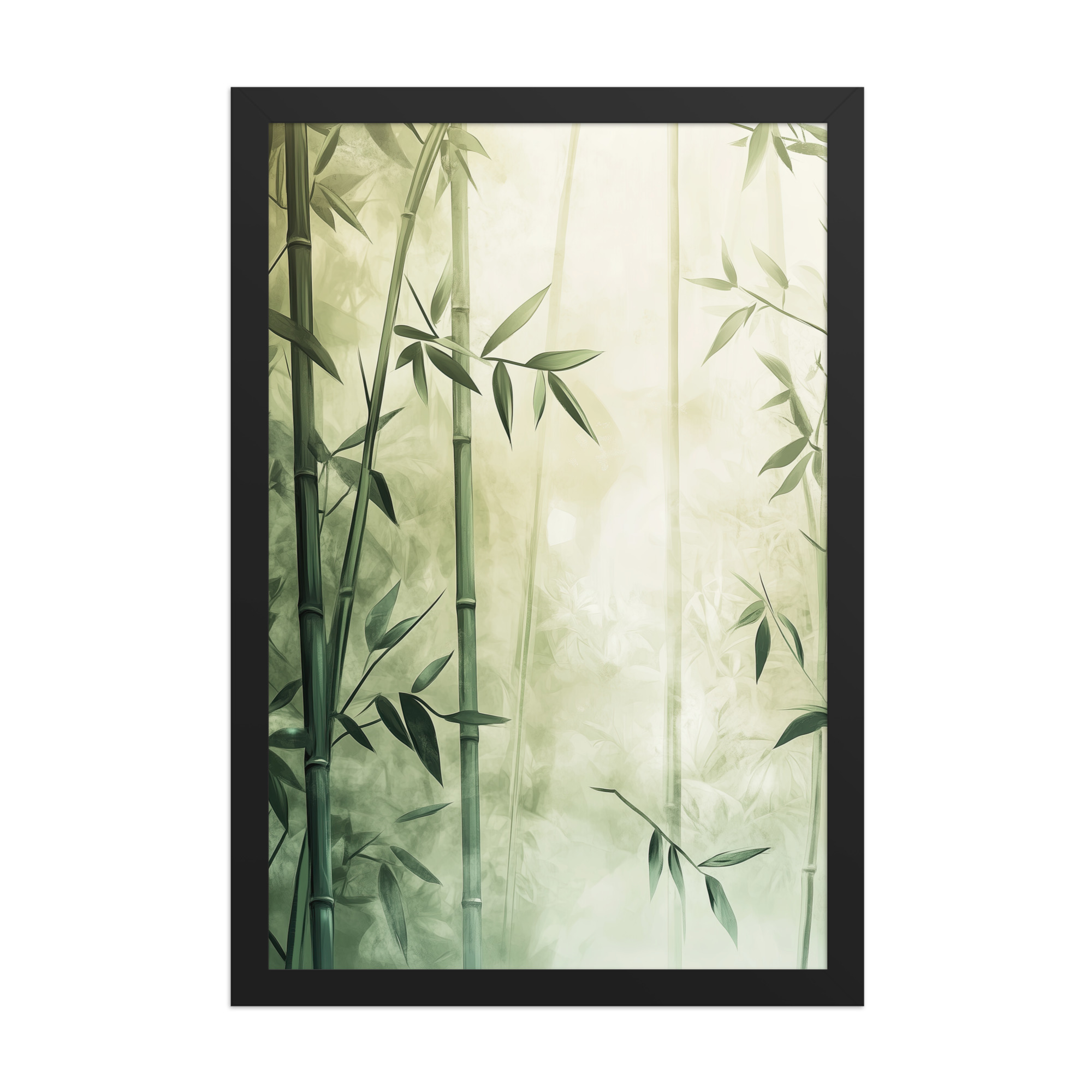 enhanced-matte-paper-framed-poster-in-black-12x18-front-68f925ef83e2b.jpg Whispering Bamboo Forest — Japandi Nature Botanical Wall Decor — Framed Poster - Image 3