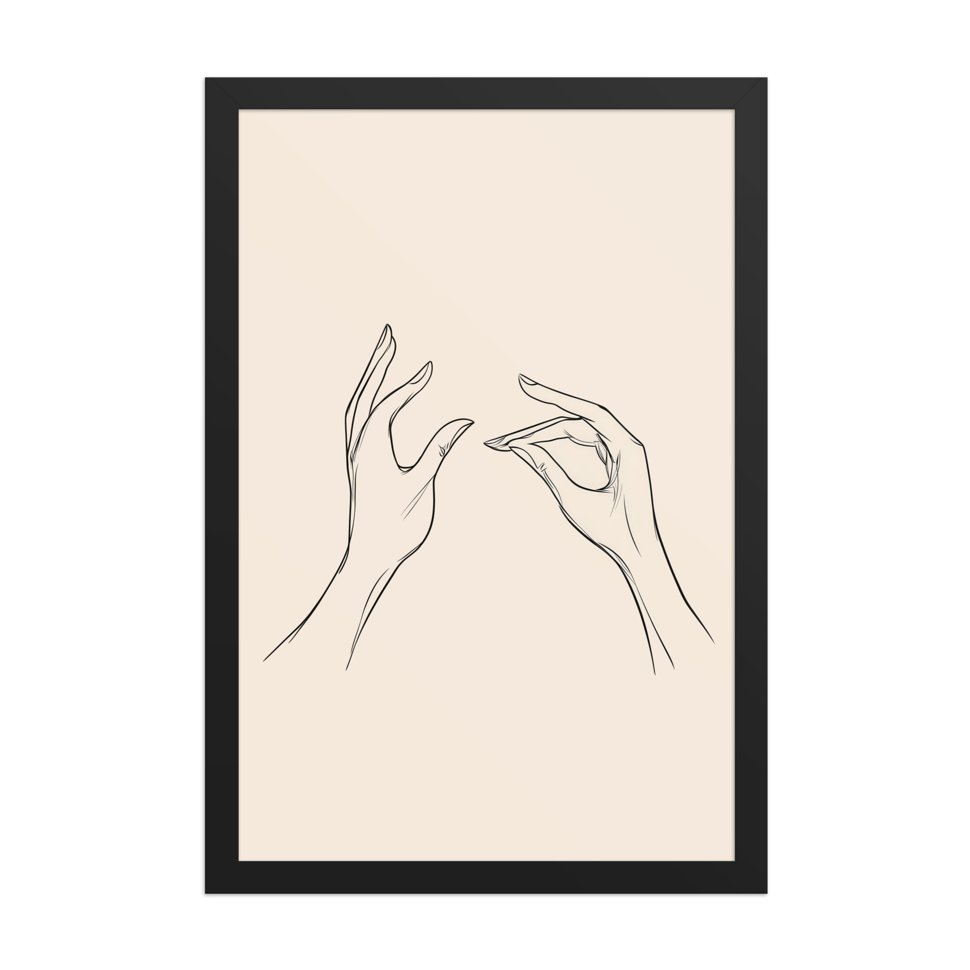 enhanced-matte-paper-framed-poster-in-black-12x18-front-68f9c51ae3aac.jpg Gyan Mudra Hands — Minimal Line Wall Art — Framed Poster - Image 5