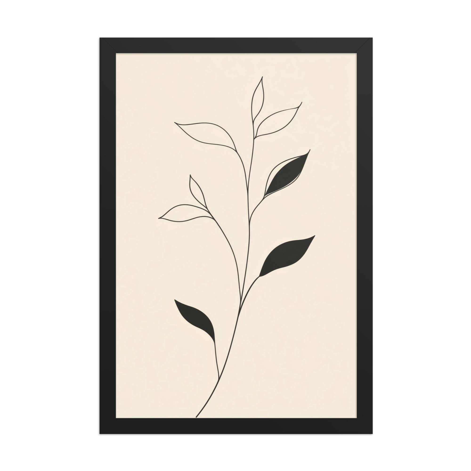 enhanced-matte-paper-framed-poster-in-black-12x18-front-68f9c6992b321.jpg Contrast in Nature — Minimalist Botanical Line Art — Framed Poster - Image 4