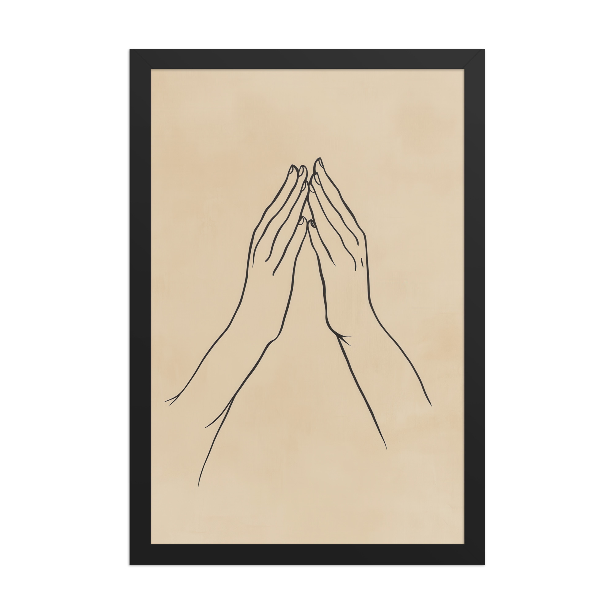 enhanced-matte-paper-framed-poster-in-black-12x18-front-68f9c77c71b52.jpg Gyan Mudra Hands — Minimal Gesture Yoga Line Wall Decor — Framed Poster - Image 4