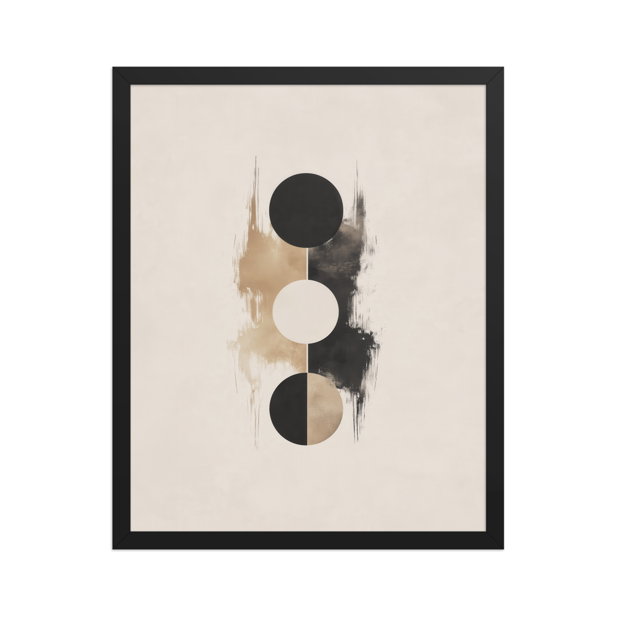 enhanced-matte-paper-framed-poster-in-black-16x20-front-68f896b82605f.jpg Japandi Balance — Minimal Geometric Circles in Warm Neutrals Wall Art — Framed Poster - Image 5