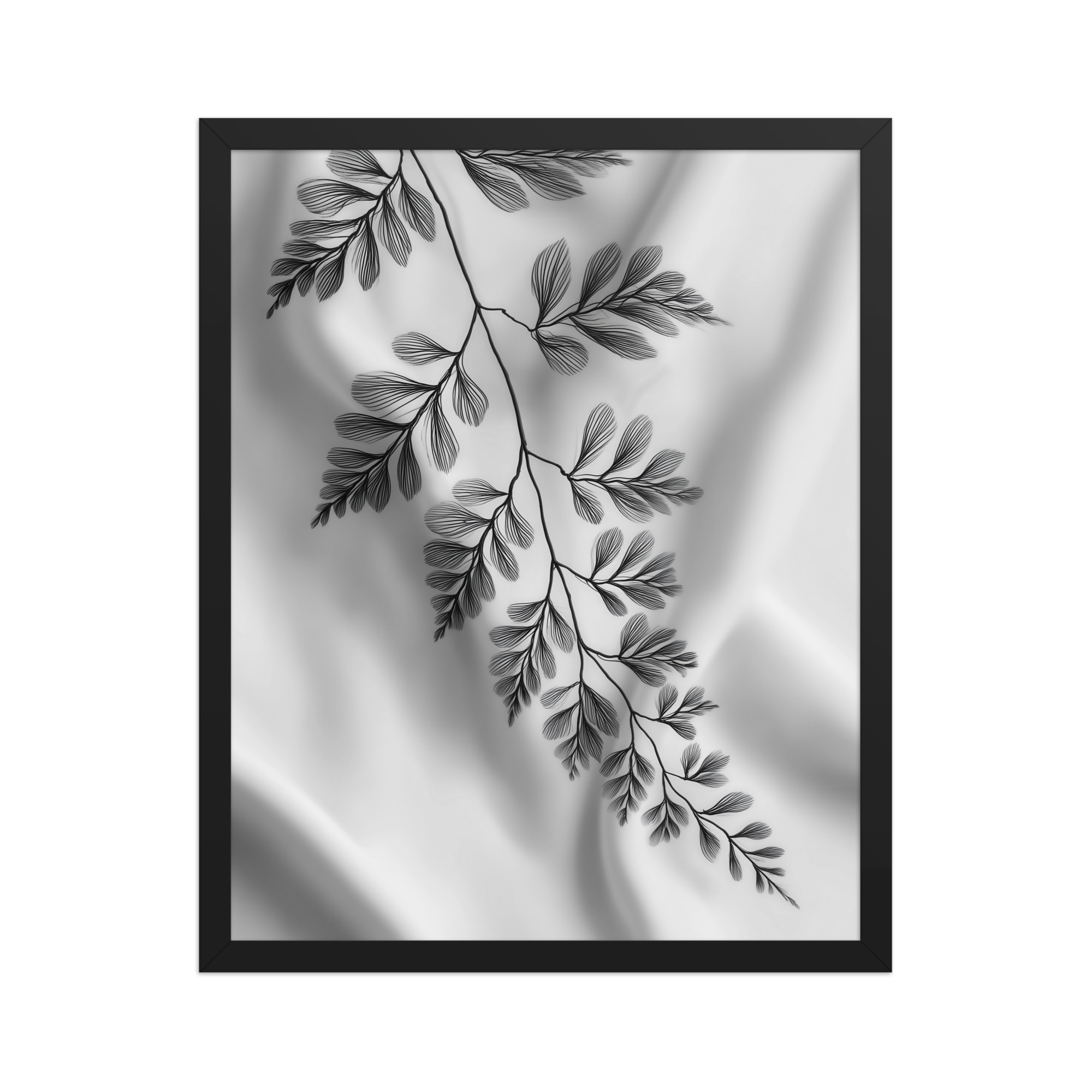 enhanced-matte-paper-framed-poster-in-black-16x20-front-68f909383df8c.jpg Fern of Still Shadows — Botanical Ink Wall Decor — Framed Poster - Image 3