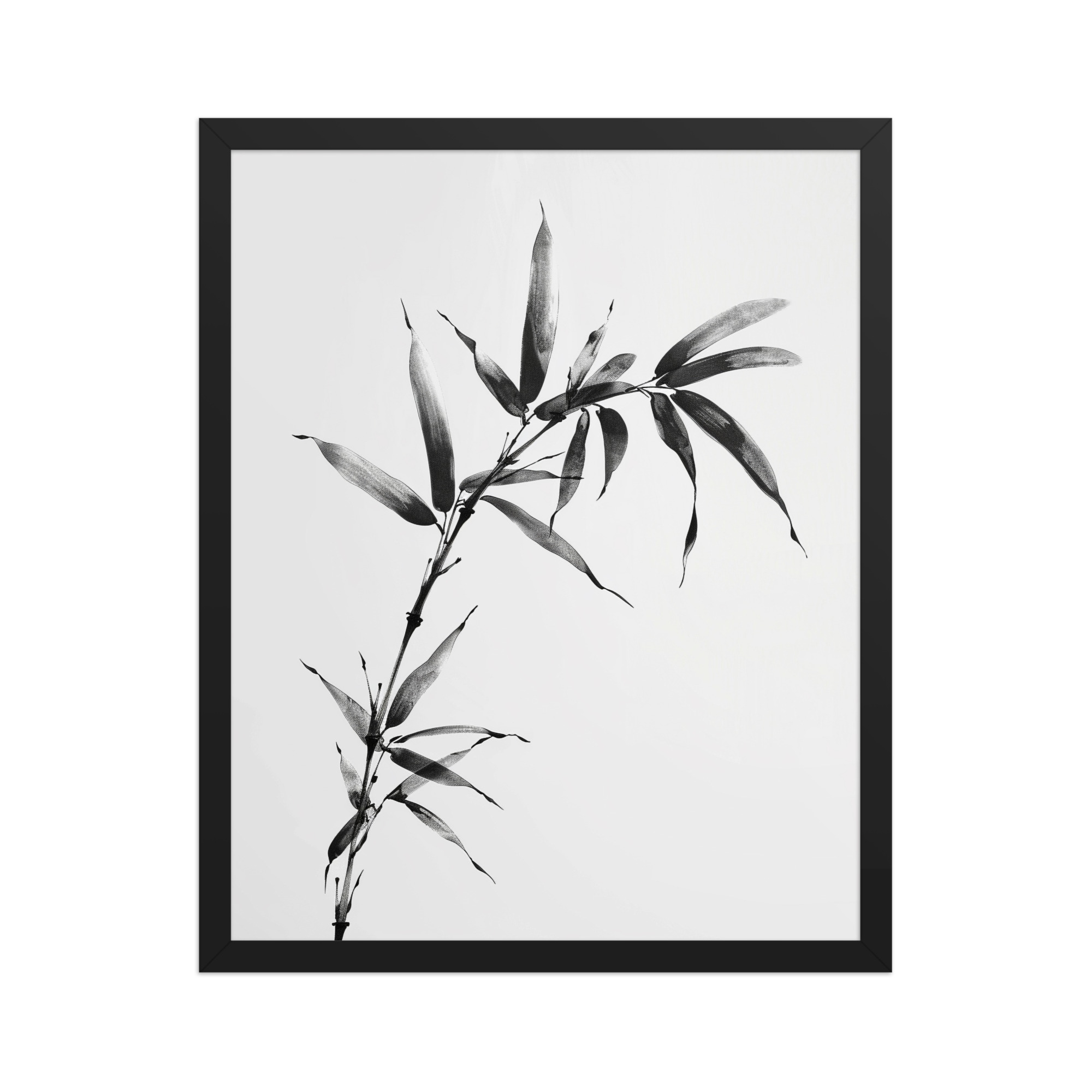 enhanced-matte-paper-framed-poster-in-black-16x20-front-68f921a9990cb.jpg Minimalist Bamboo — Sumi-e Black Ink Wall Art — Framed Poster - Image 5