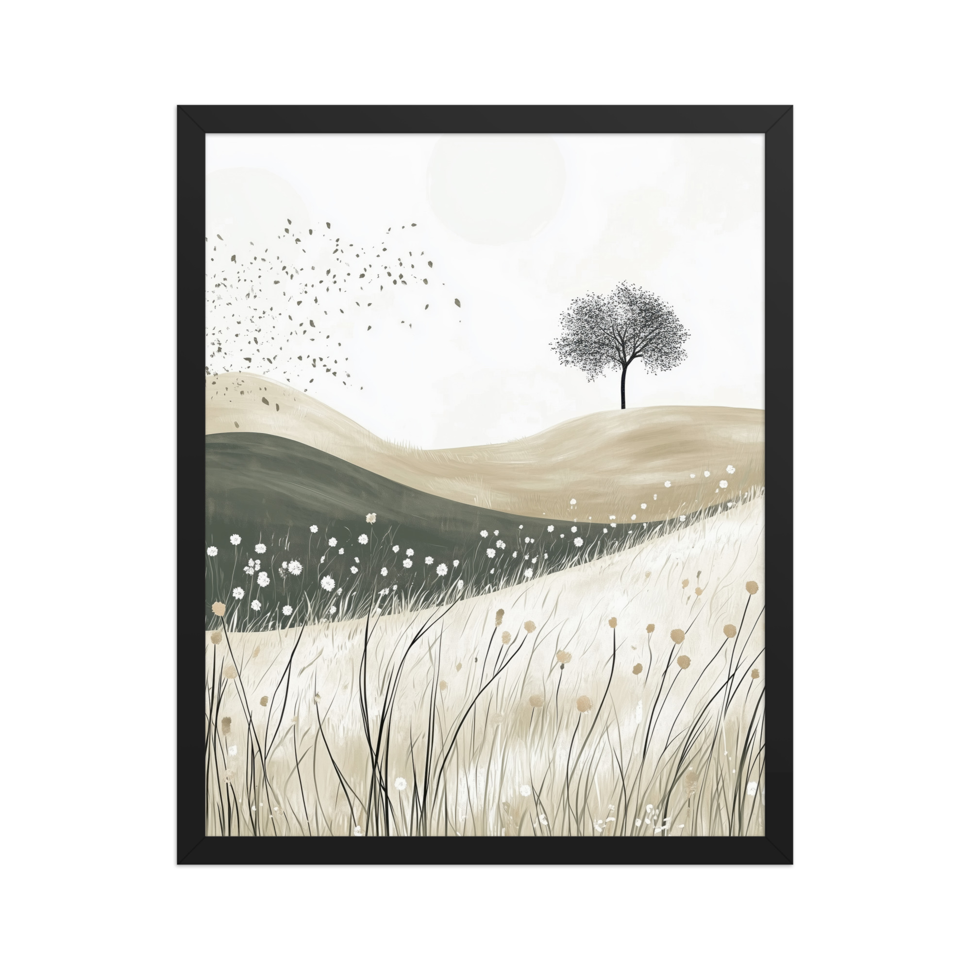 enhanced-matte-paper-framed-poster-in-black-16x20-front-68f9236188c77.jpg Still Horizons — Neutral Minimalist Landscape Wall Art — Framed Poster - Image 5