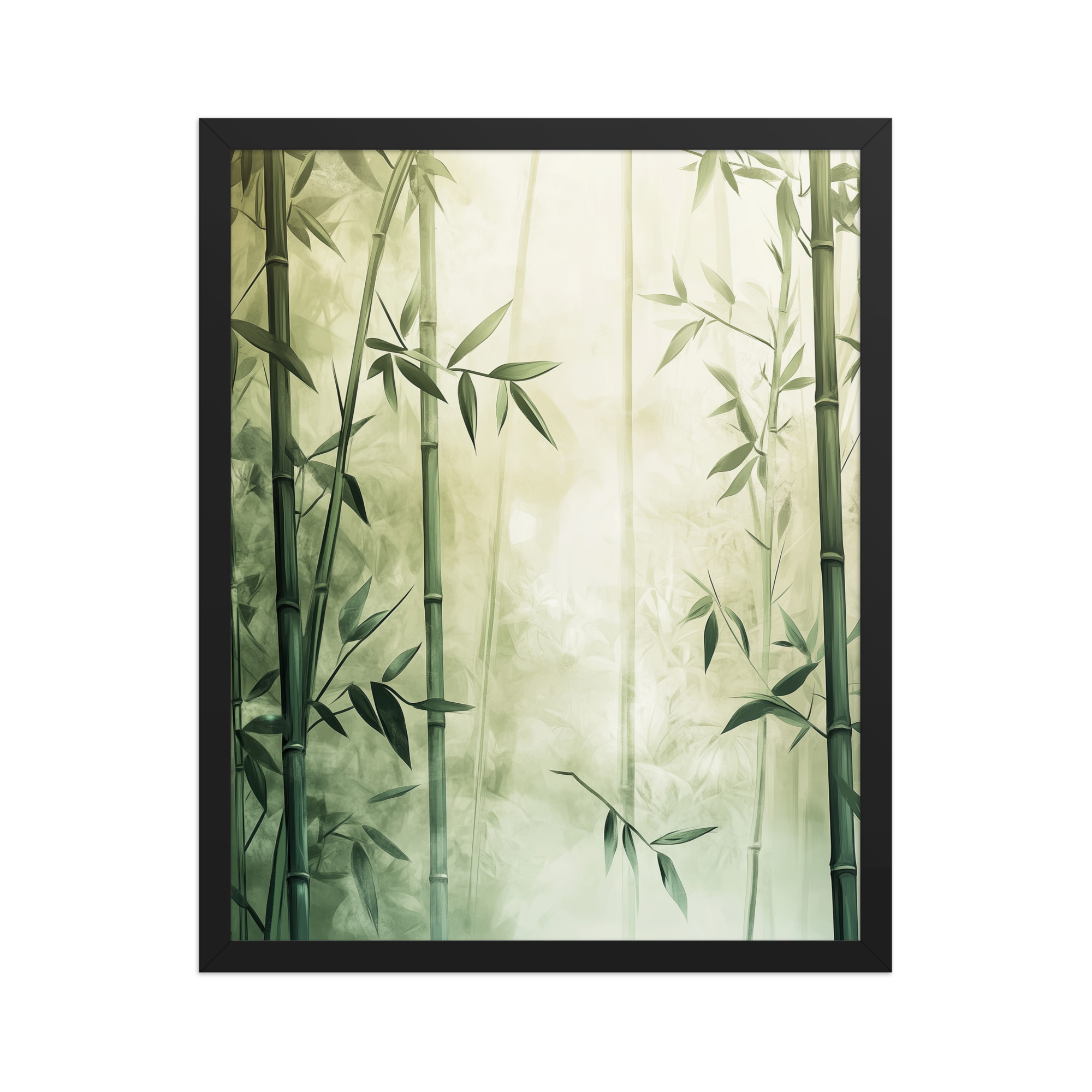 enhanced-matte-paper-framed-poster-in-black-16x20-front-68f925ef83f2b.jpg Whispering Bamboo Forest — Japandi Nature Botanical Wall Decor — Framed Poster - Image 4