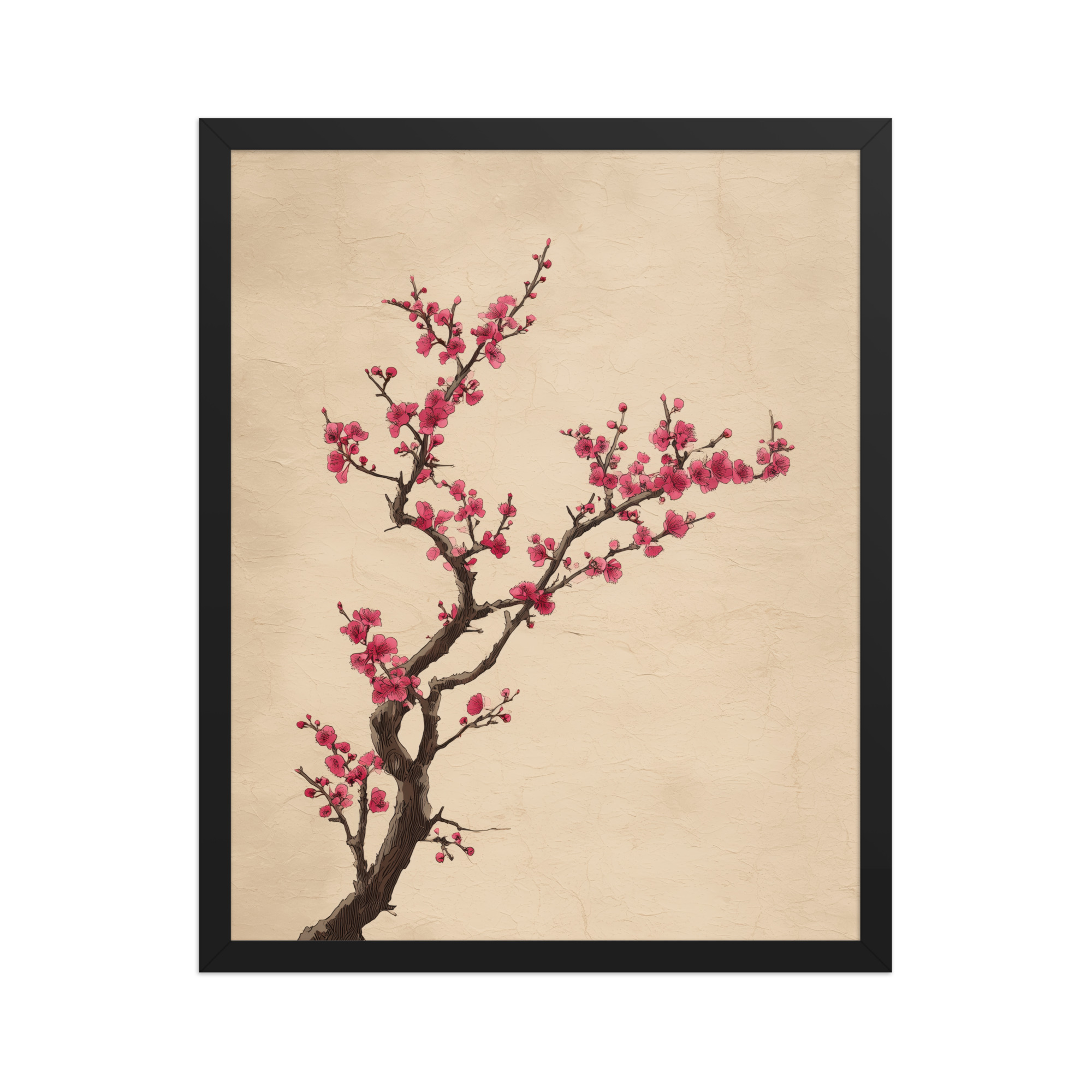 enhanced-matte-paper-framed-poster-in-black-16x20-front-68f9c4a5c53bd.jpg Plum Blossom Branch — Japanese Ink Illustration Wall Decor — Framed Poster - Image 5