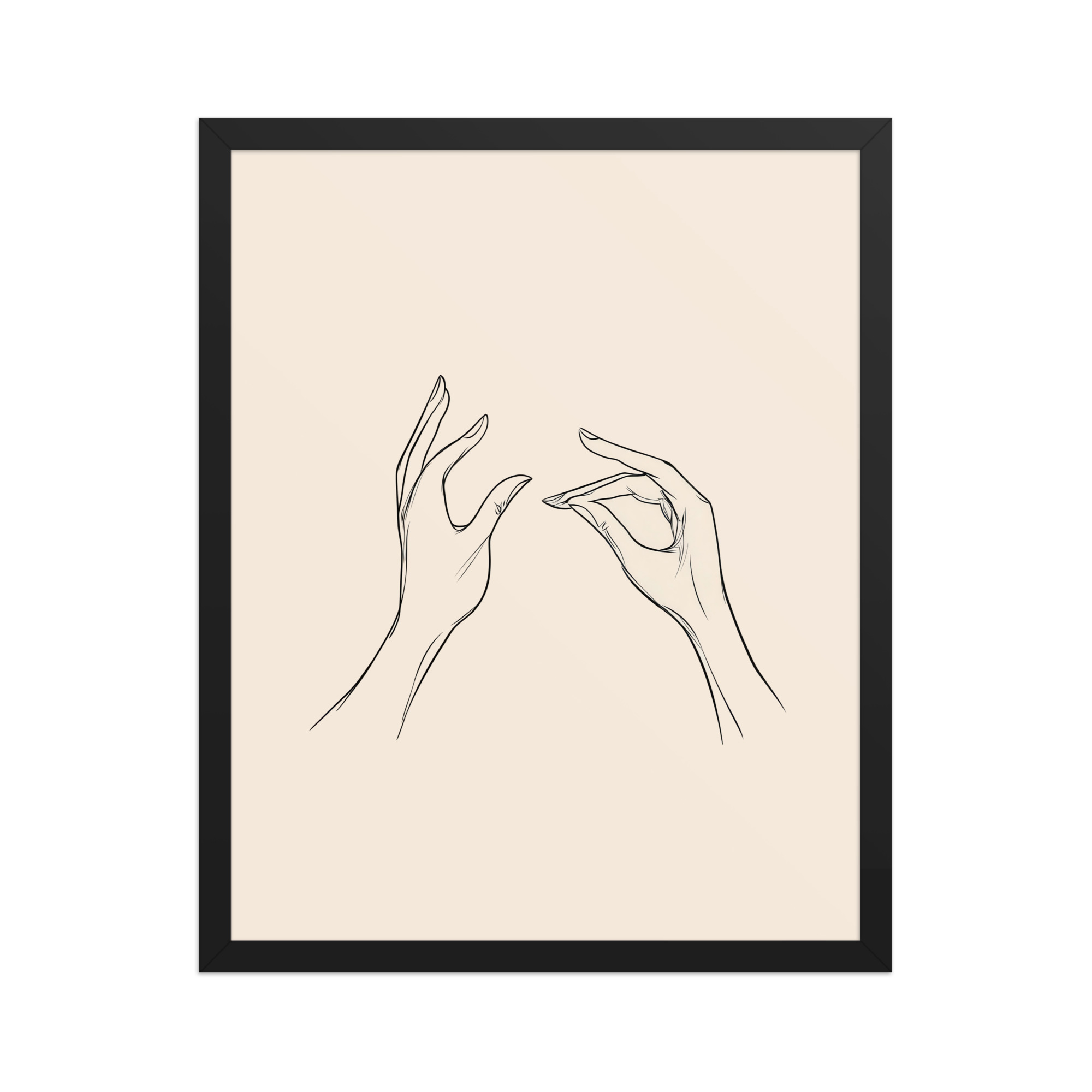 enhanced-matte-paper-framed-poster-in-black-16x20-front-68f9c51ae3b46.jpg Gyan Mudra Hands — Minimal Line Wall Art — Framed Poster - Image 6