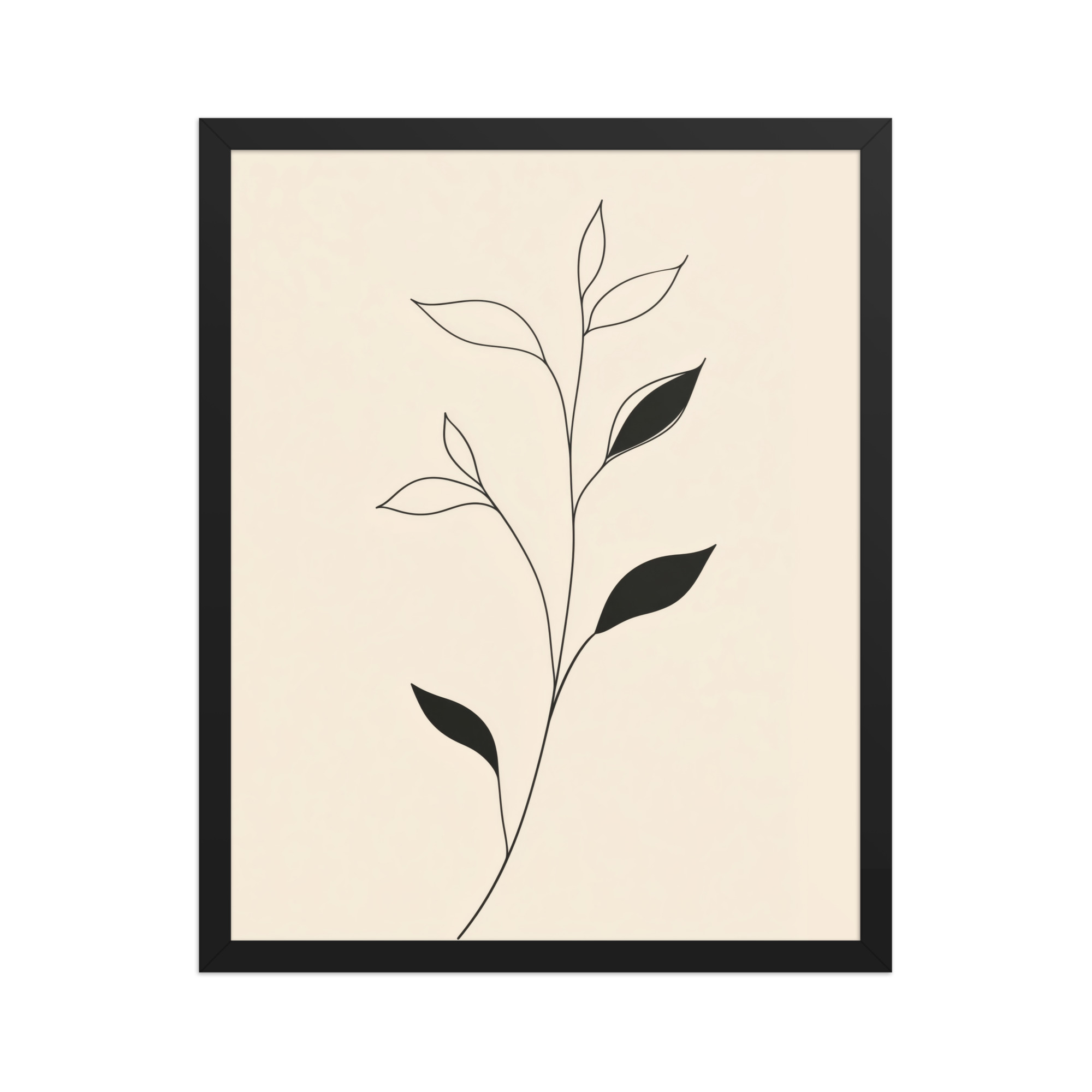 enhanced-matte-paper-framed-poster-in-black-16x20-front-68f9c6992b425.jpg Contrast in Nature — Minimalist Botanical Line Art — Framed Poster - Image 5