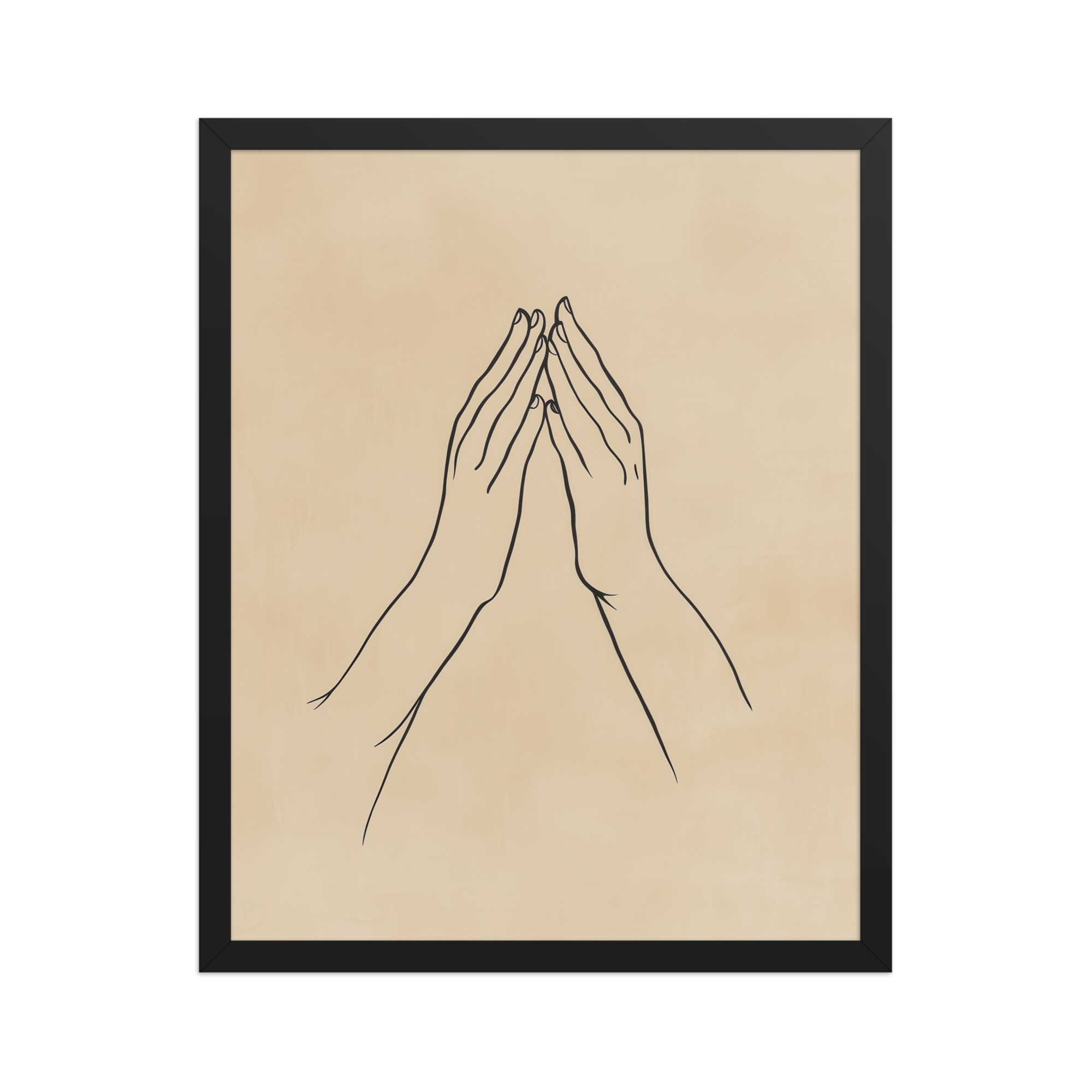 enhanced-matte-paper-framed-poster-in-black-16x20-front-68f9c77c71be7.jpg Gyan Mudra Hands — Minimal Gesture Yoga Line Wall Decor — Framed Poster - Image 5