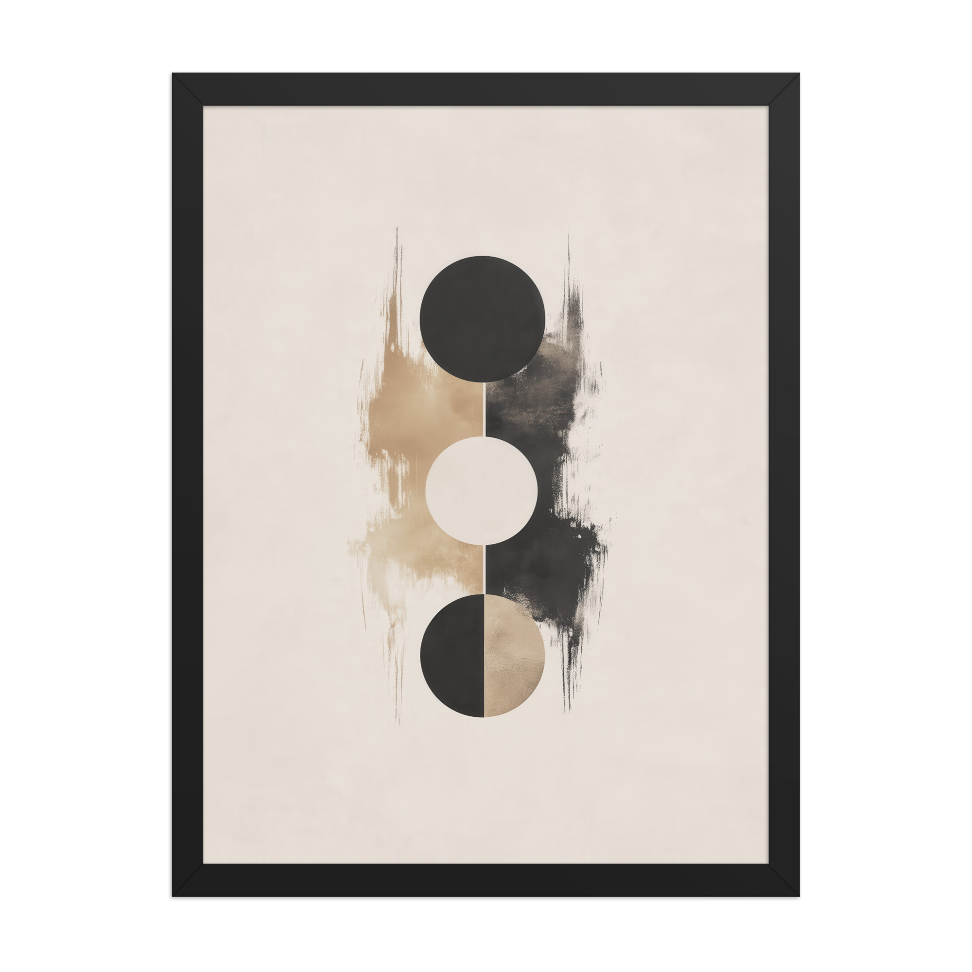 enhanced-matte-paper-framed-poster-in-black-18x24-front-68f896b8260ec.jpg Japandi Balance — Minimal Geometric Circles in Warm Neutrals Wall Art — Framed Poster - Image 6