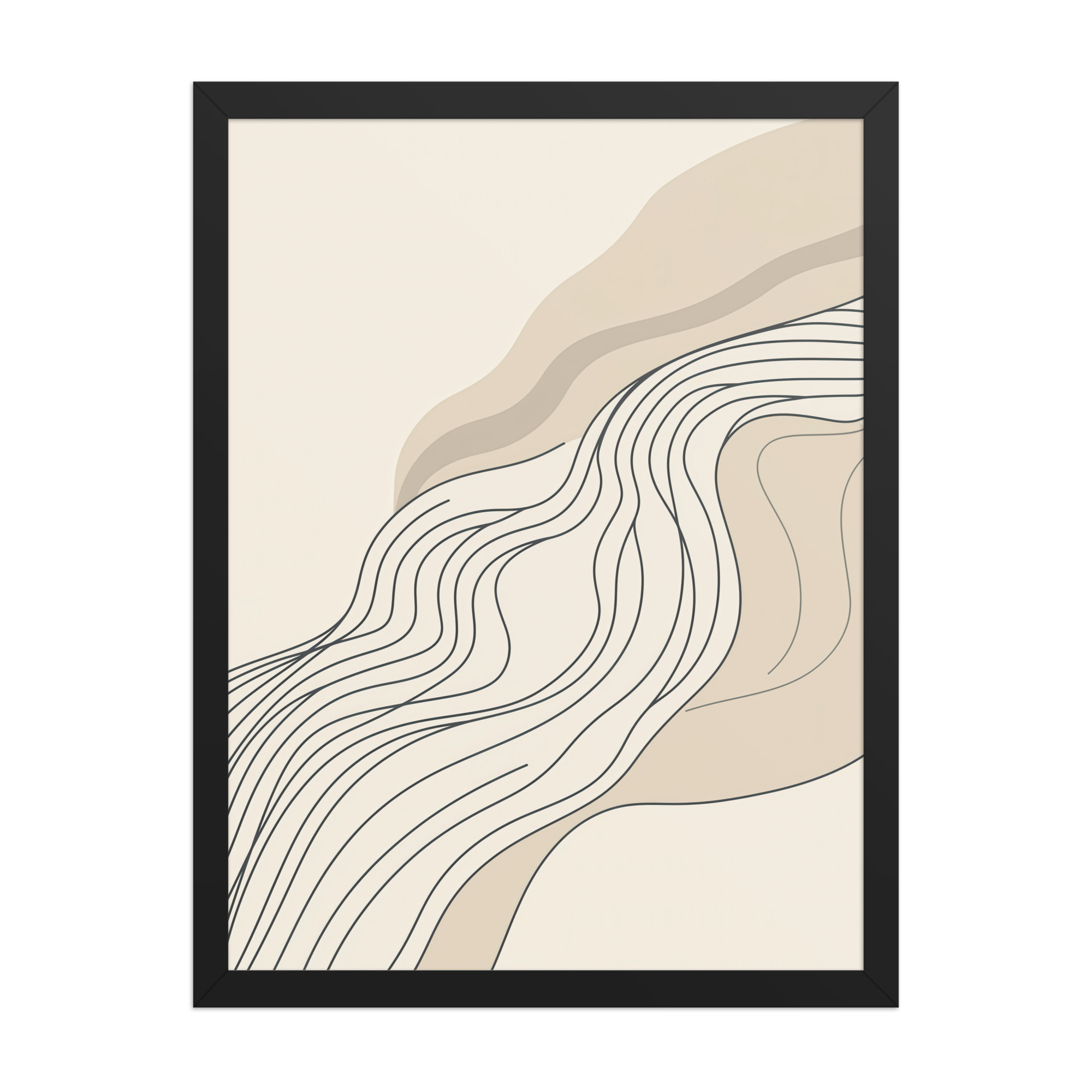 enhanced-matte-paper-framed-poster-in-black-18x24-front-68f897180821a.jpg Soft Line Flow — Minimal Warm Neutral Color Abstract Line Art — Framed Poster - Image 4