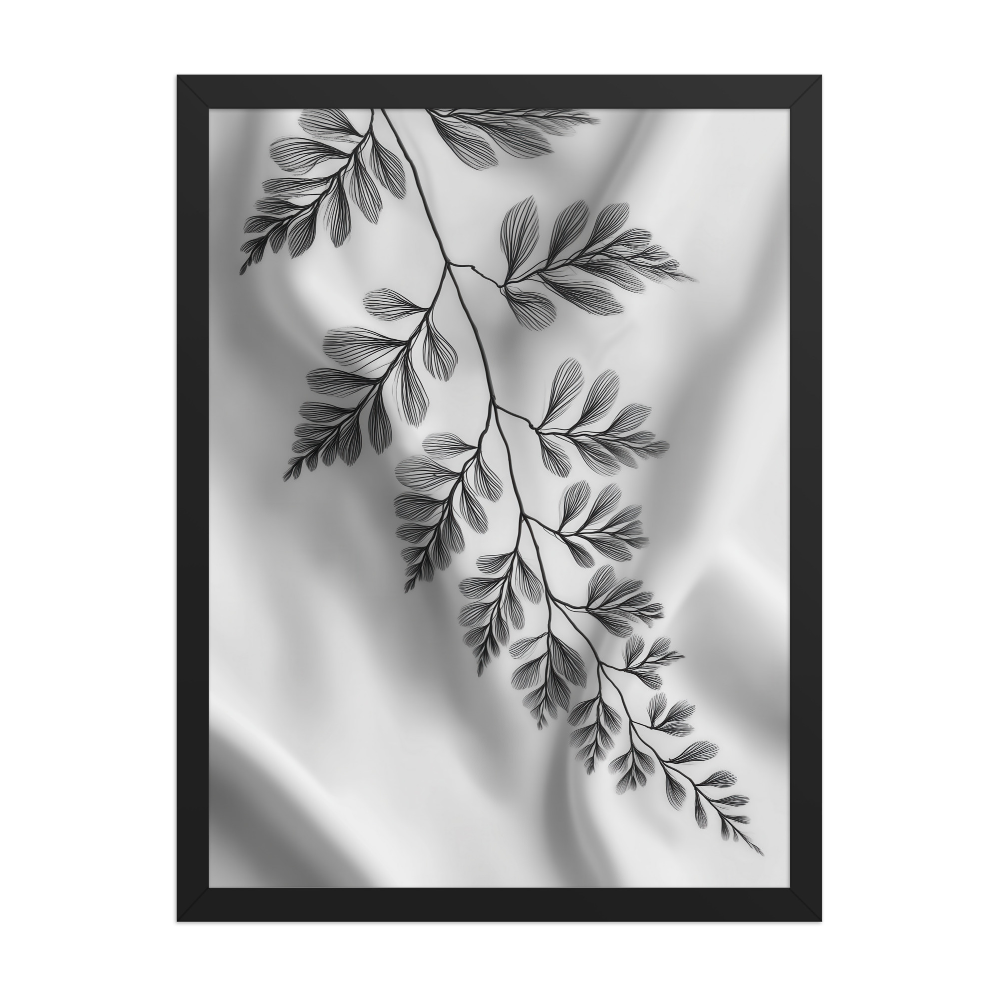 enhanced-matte-paper-framed-poster-in-black-18x24-front-68f909383e083.jpg Fern of Still Shadows — Botanical Ink Wall Decor — Framed Poster - Image 4