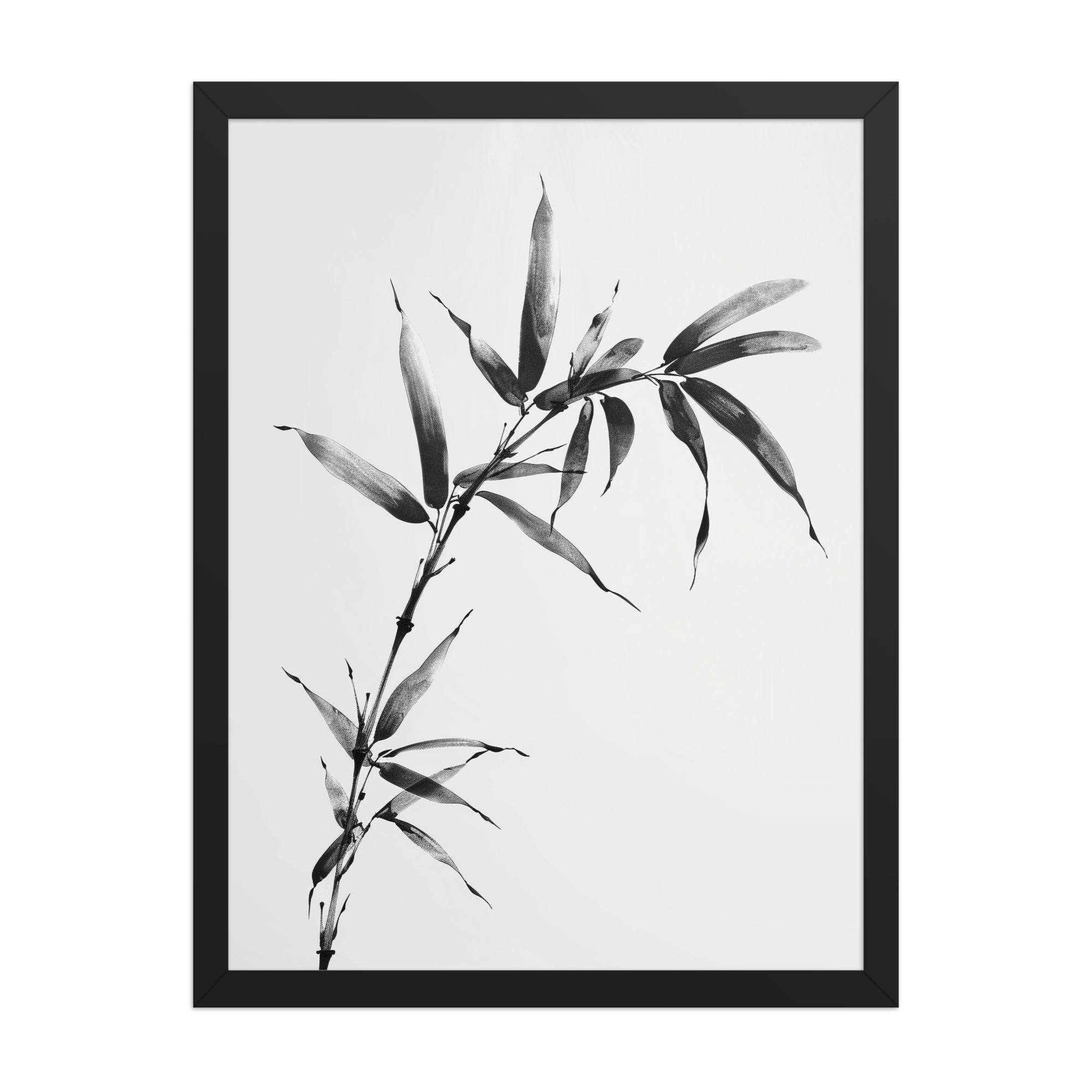 enhanced-matte-paper-framed-poster-in-black-18x24-front-68f921a999164.jpg Minimalist Bamboo — Sumi-e Black Ink Wall Art — Framed Poster - Image 6