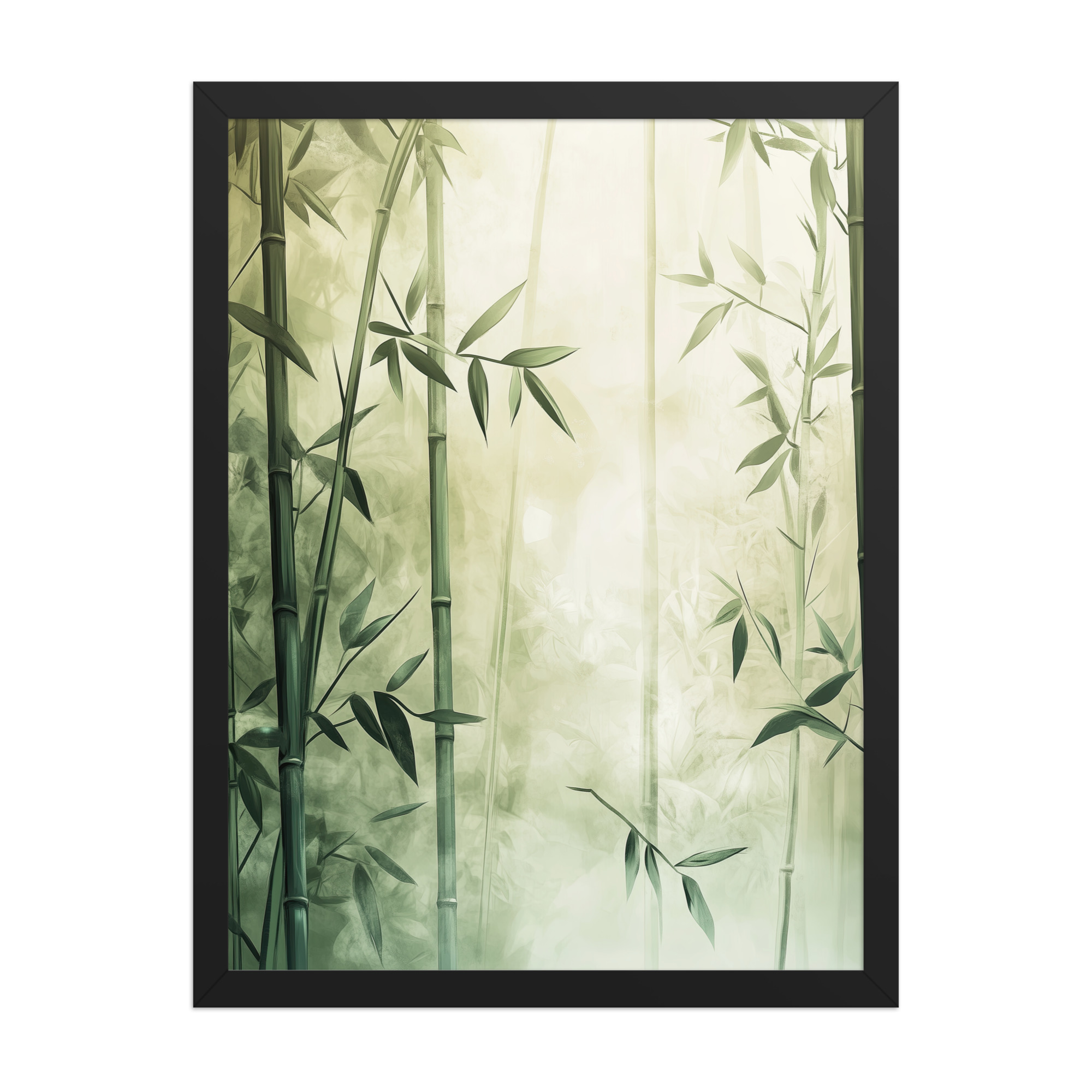enhanced-matte-paper-framed-poster-in-black-18x24-front-68f925ef8402a.jpg Whispering Bamboo Forest — Japandi Nature Botanical Wall Decor — Framed Poster - Image 5