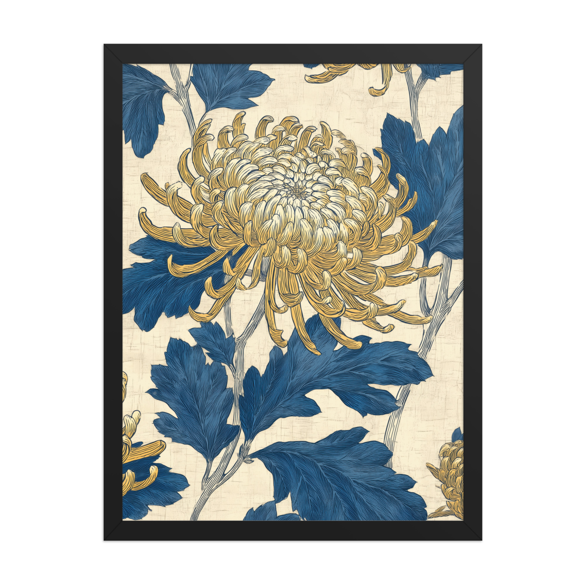 enhanced-matte-paper-framed-poster-in-black-18x24-front-68f9c2d914a64.jpg Chrysanthemum Pattern — Botanical Wall Art — Framed Poster - Image 6